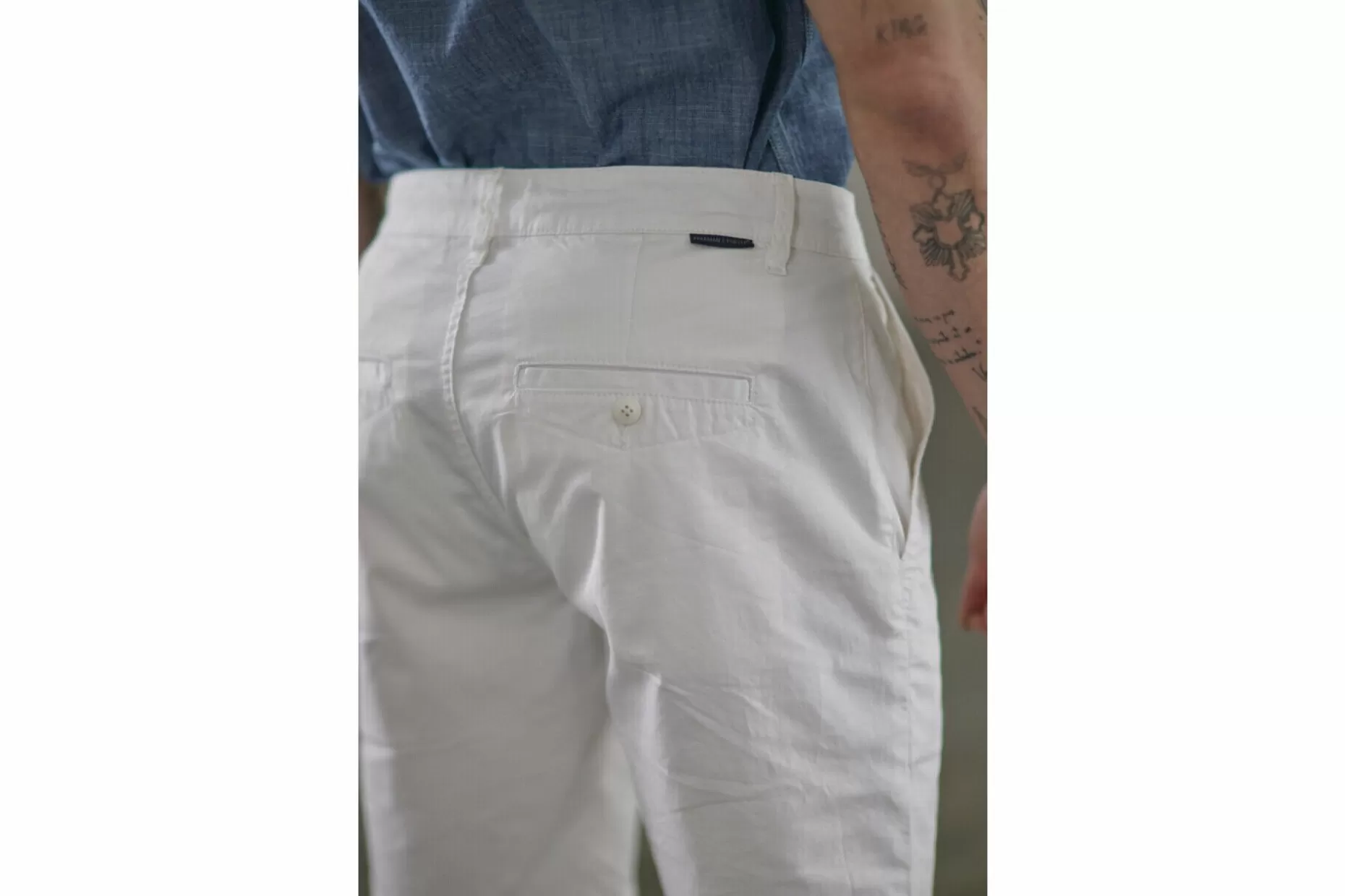 Freeman T Porter Gino Short Spike Slim Chino Shorts Man, Bright White New