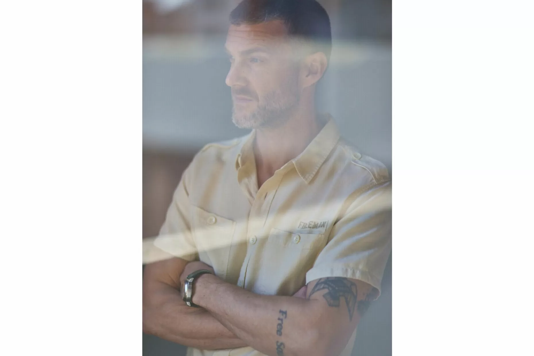 Freeman T Porter Glenn Cosy Short Sleeve Shirt Man, Whitecap Gray Online