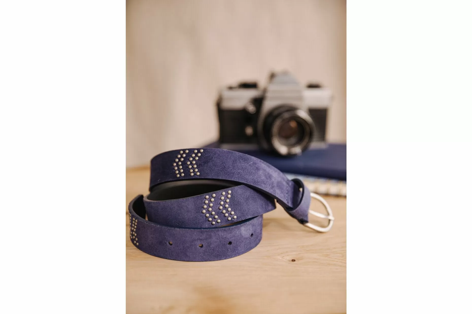 Freeman T Porter Herringbona Leather Belt Woman, Cobalt Clearance