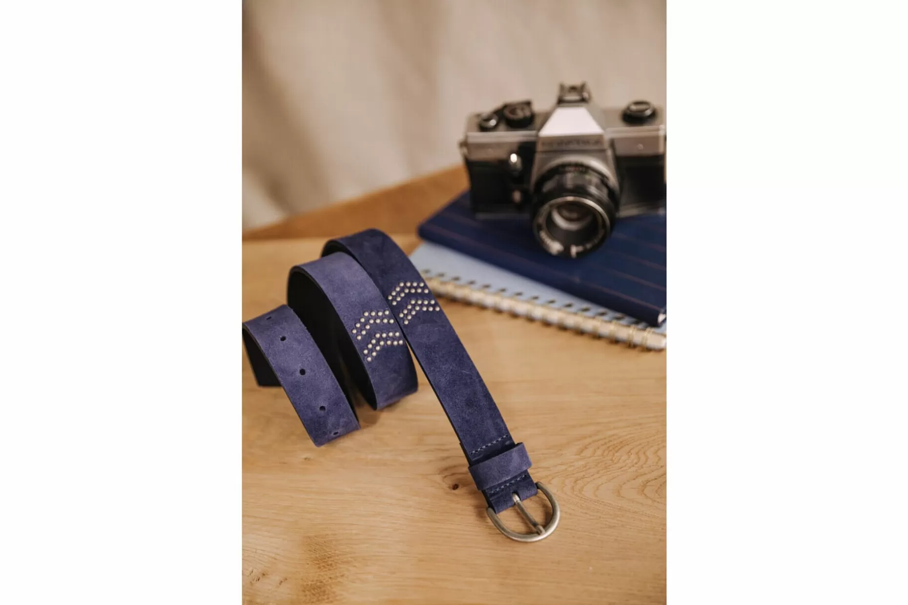 Freeman T Porter Herringbona Leather Belt Woman, Cobalt Clearance