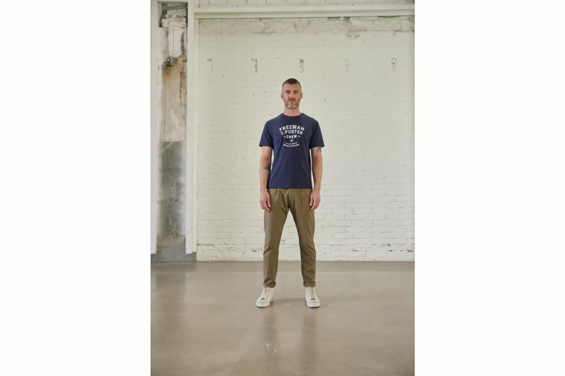 Freeman T Porter Ivander Crew Short Sleeve T-Shirt Man, Anthra Shop