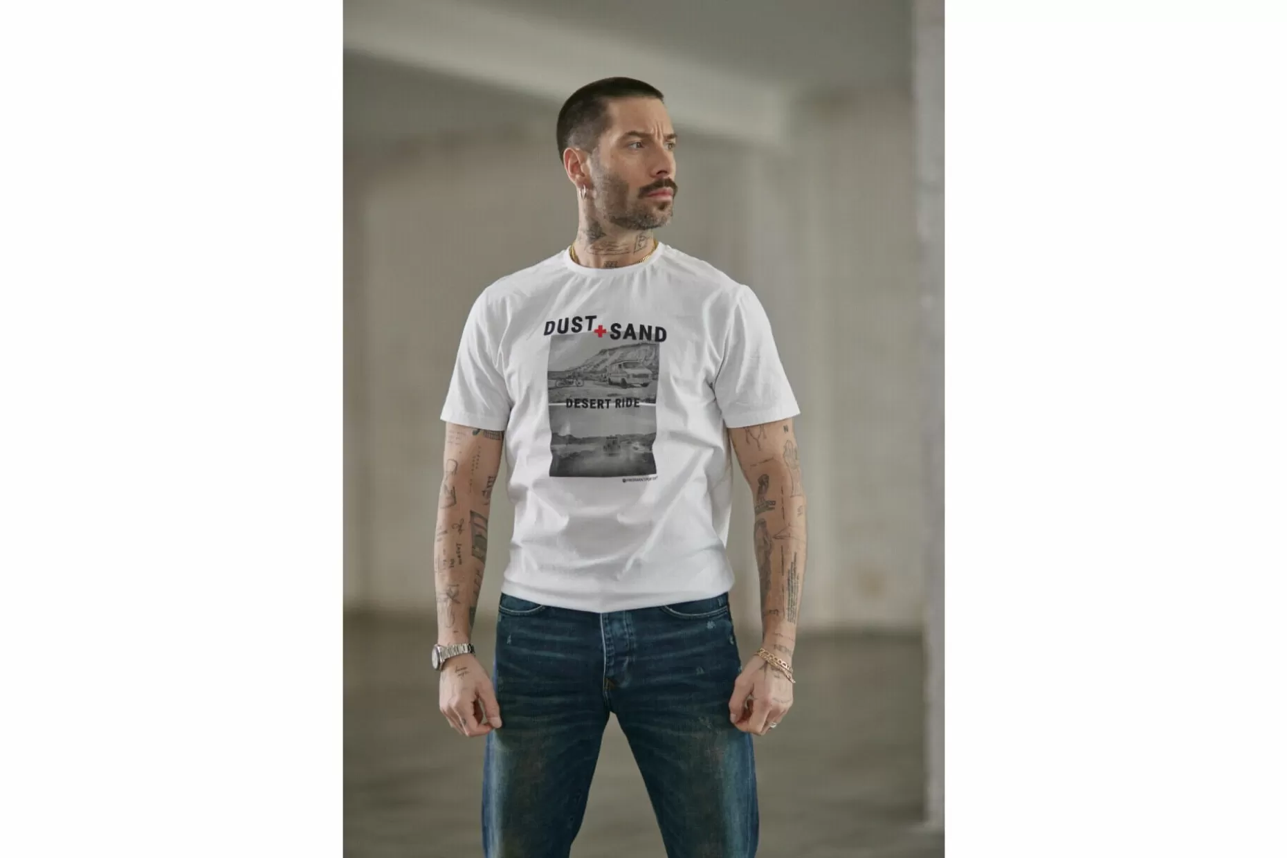 Freeman T Porter Ivander Desert Ride Short Sleeve T-Shirt Man, Bright White Fashion