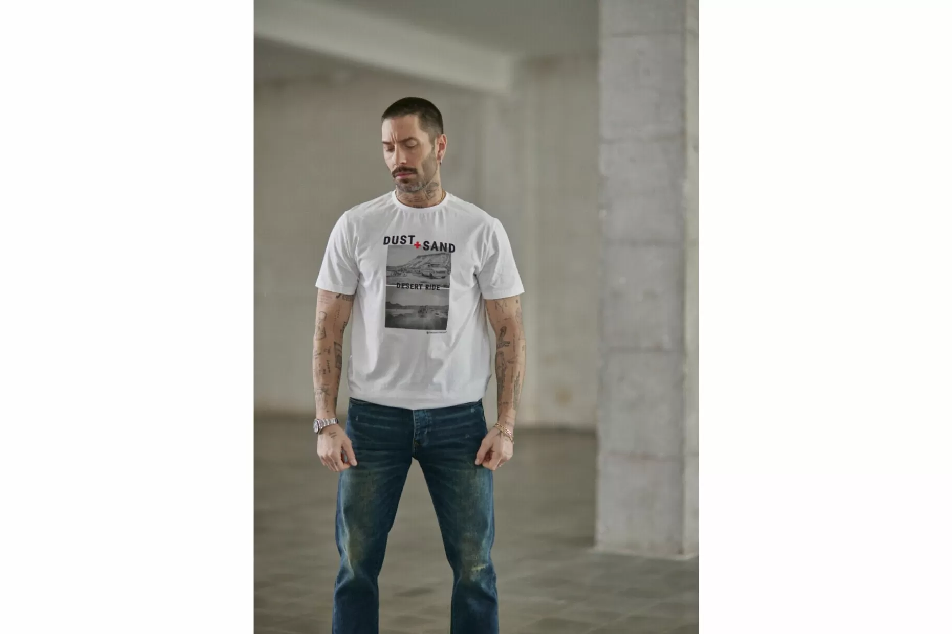 Freeman T Porter Ivander Desert Ride Short Sleeve T-Shirt Man, Bright White Fashion