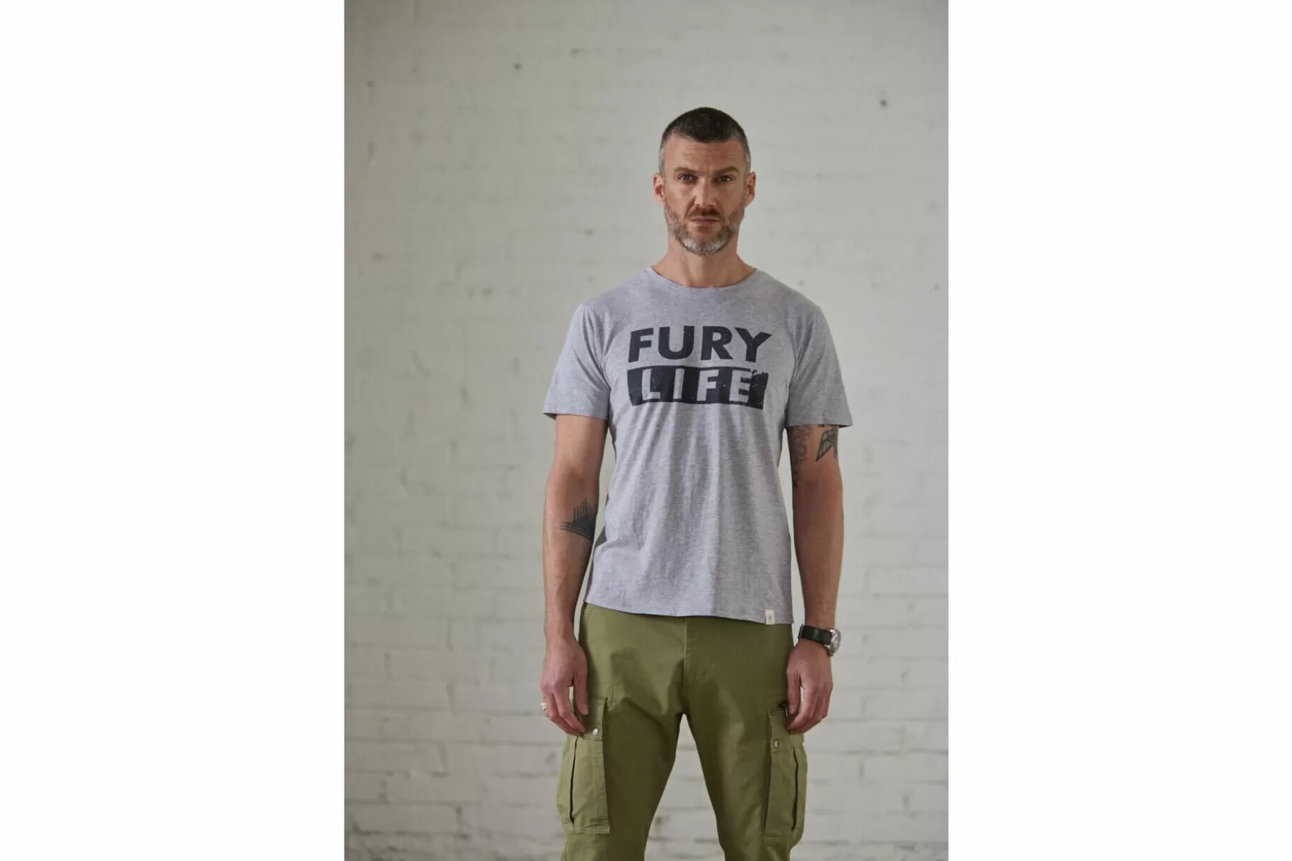 Freeman T Porter Ivander Fury Life Printed T-Shirt Man, Grey-Melange Store
