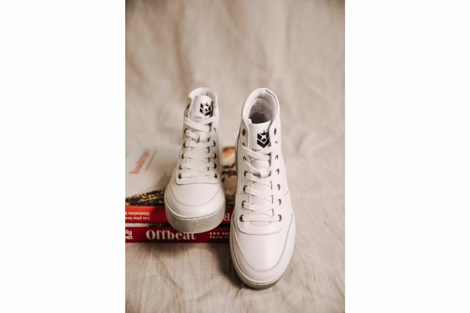 Freeman T Porter Jude Leather Sneakers Woman, White Hot