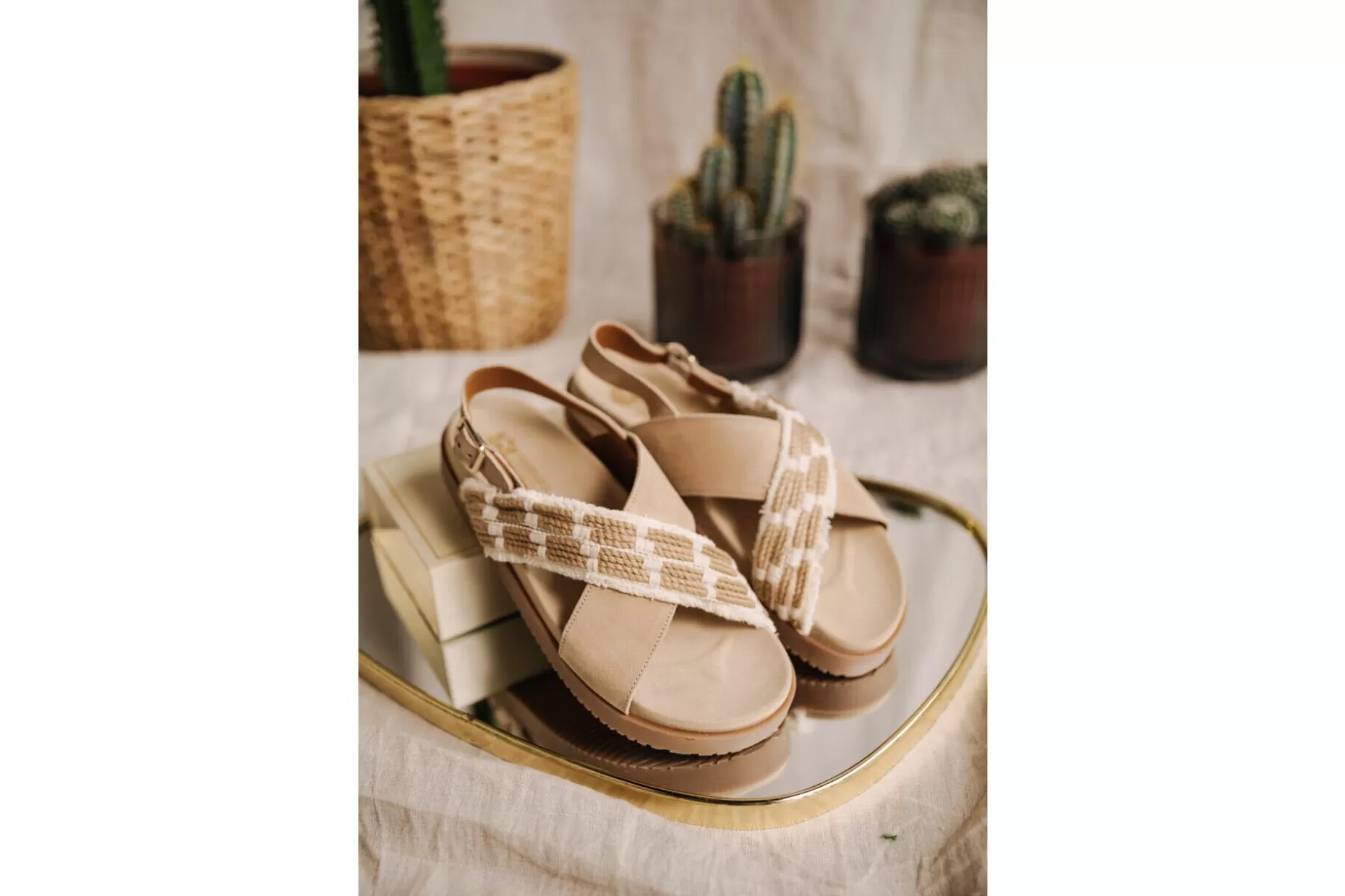 Freeman T Porter Jule Rope Leather Sandals Woman, Natural Best Sale