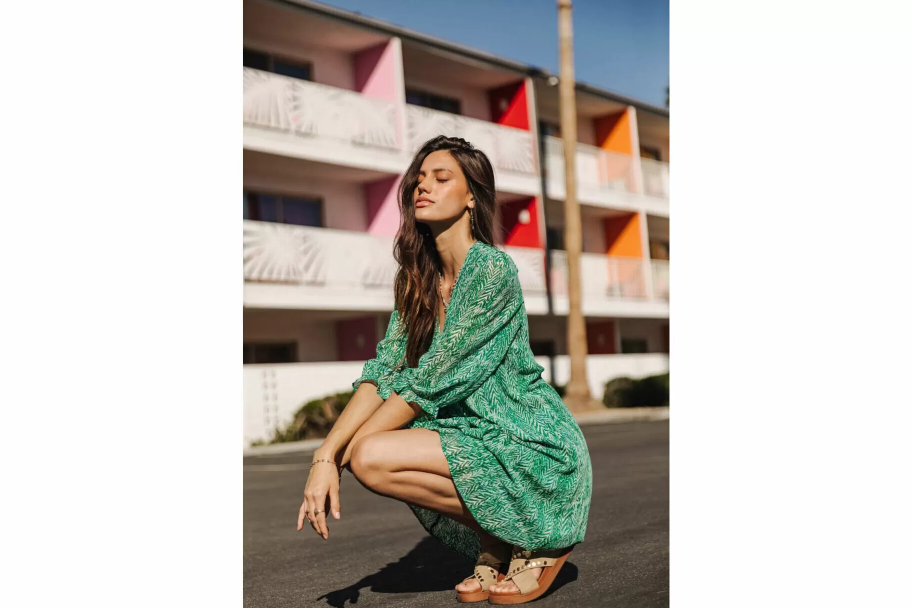 Freeman T Porter Juna Tigrea Short Printed Dress Woman, Tropical Green Cheap