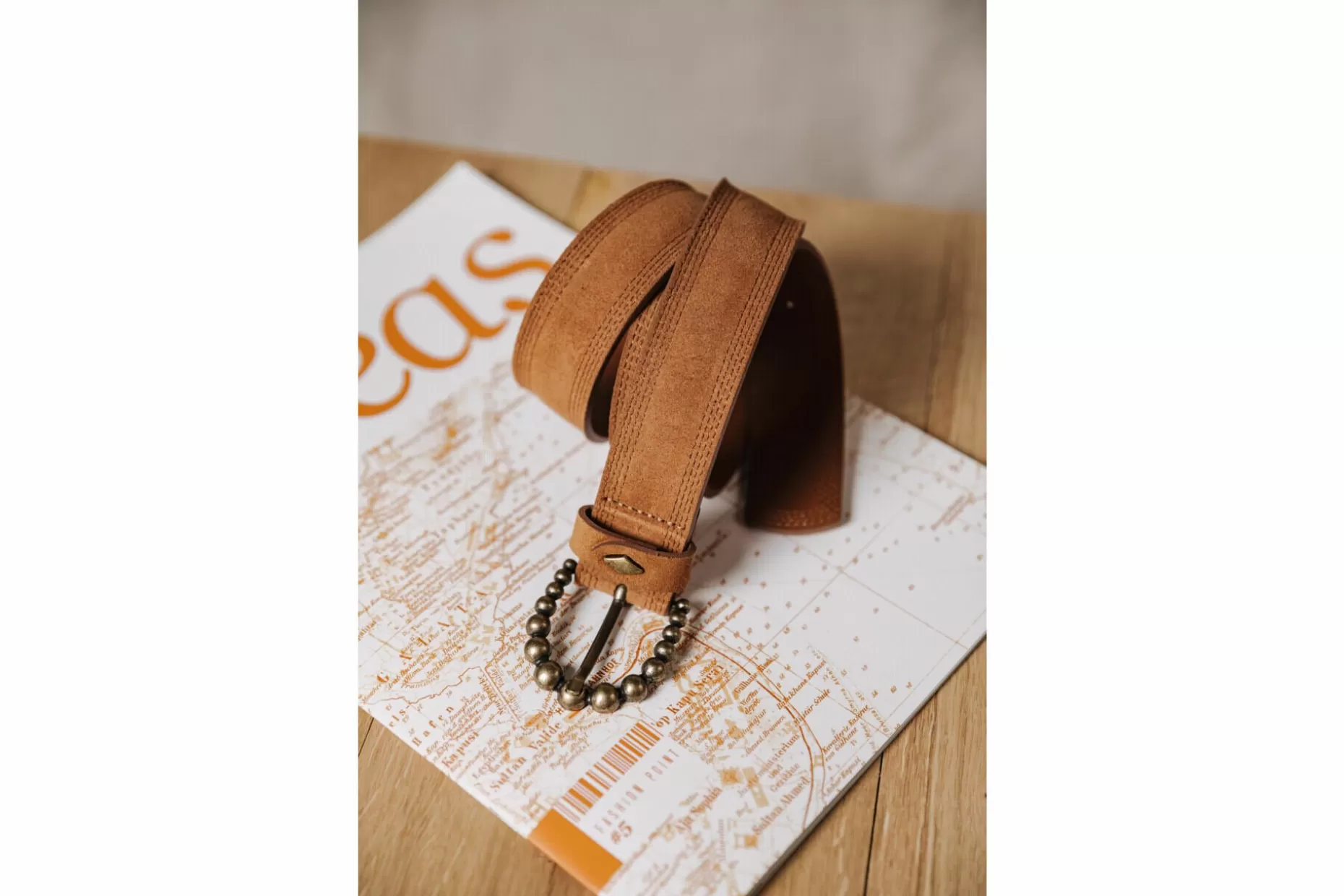 Freeman T Porter Kalani Leather Belt Woman, Tobacco Brown Clearance