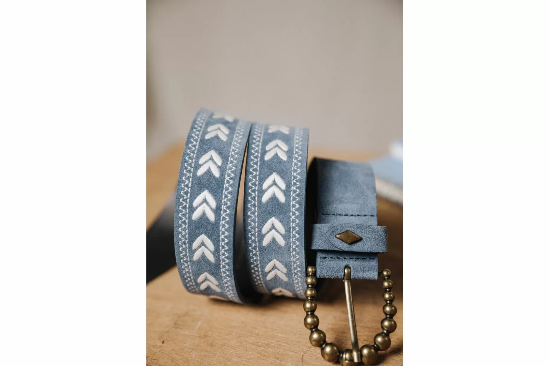 Freeman T Porter Kalani Embroidery Leather Belt Woman, Denim Sale