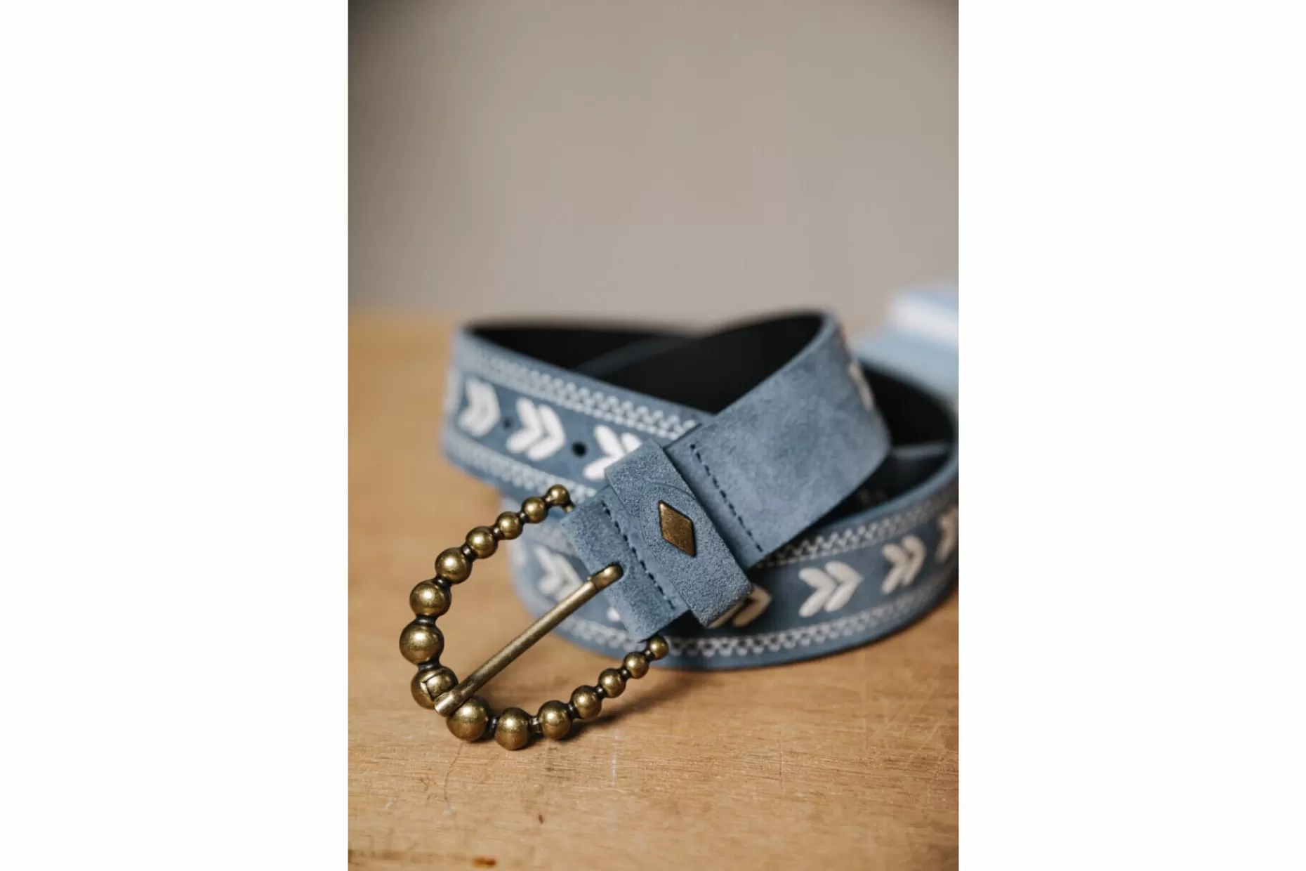 Freeman T Porter Kalani Embroidery Leather Belt Woman, Denim Sale
