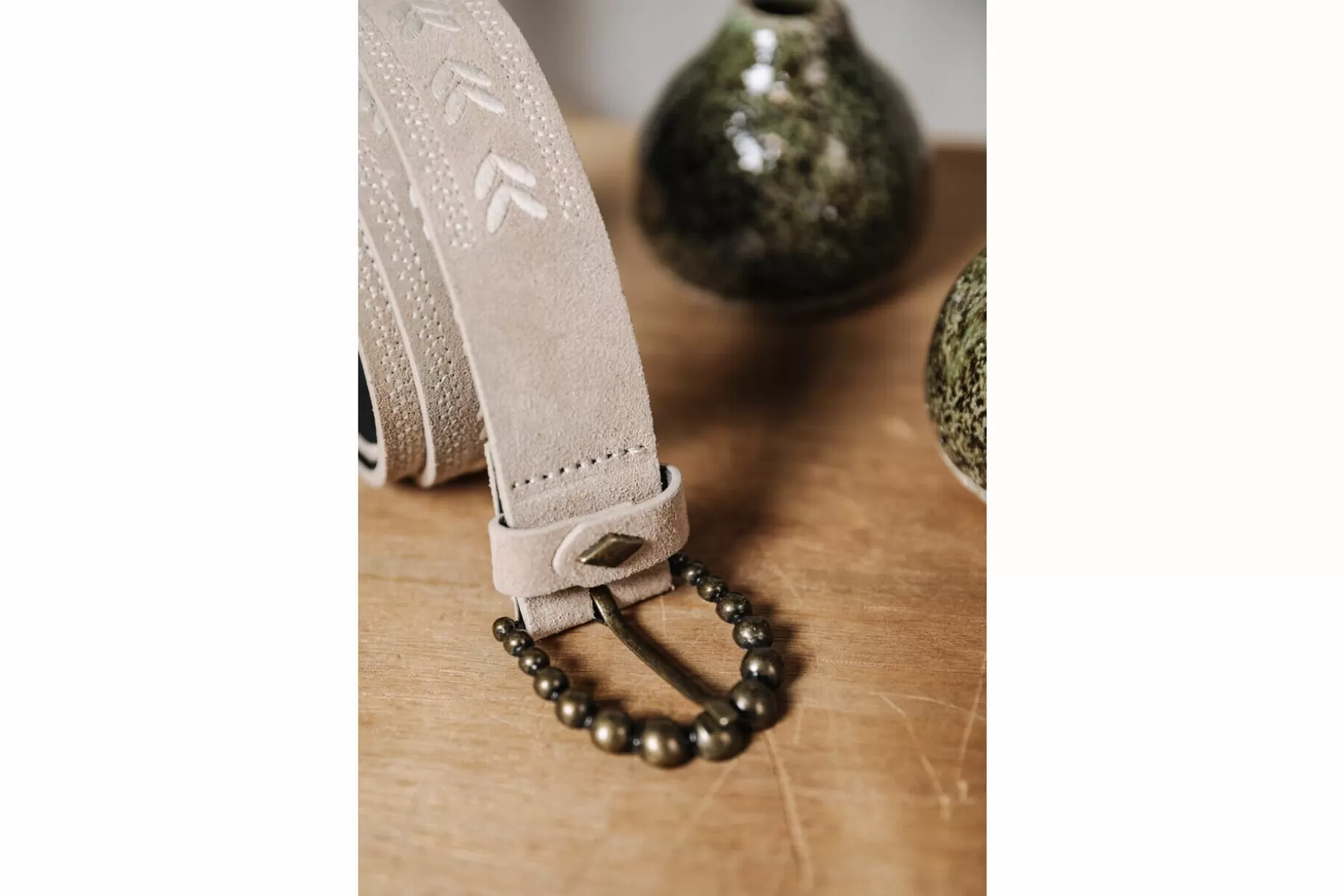 Freeman T Porter Kalani Embroidery Leather Belt Woman, Natural Cheap