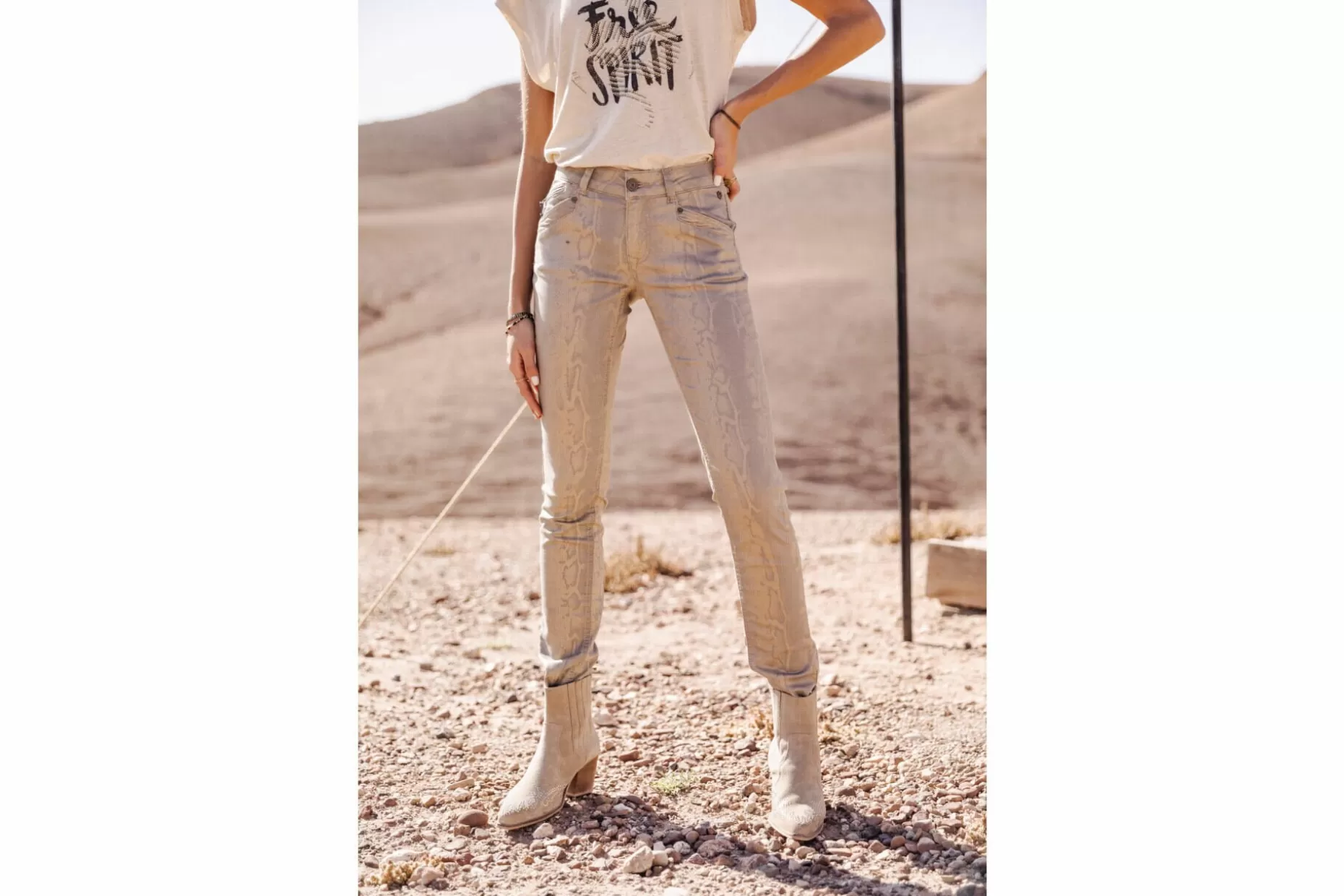Freeman T Porter Kaylee Goldy Slim-Fit Pants Woman, Gold Shop