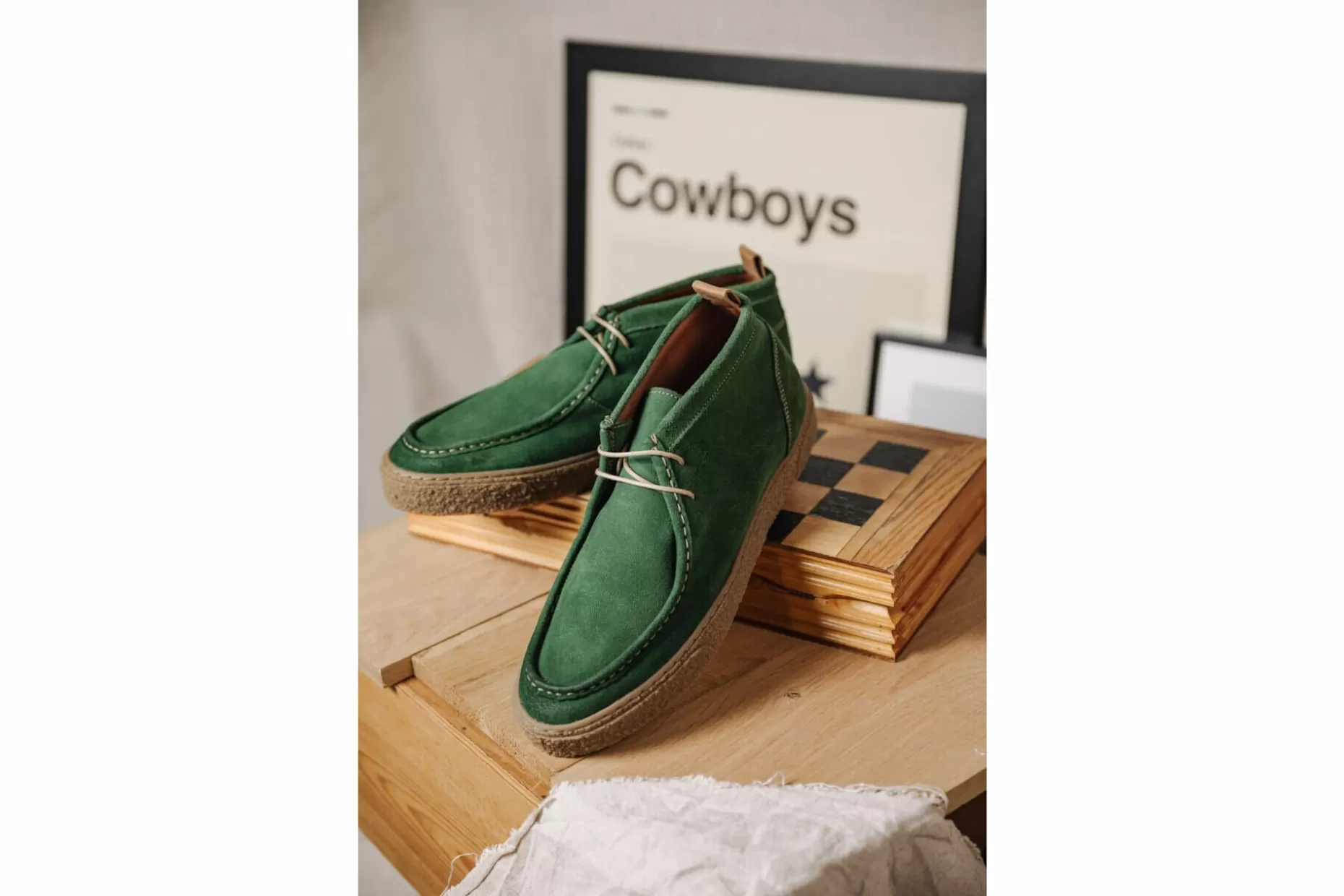 Freeman T Porter Keo Suede Leather Boots Man, Green Fashion