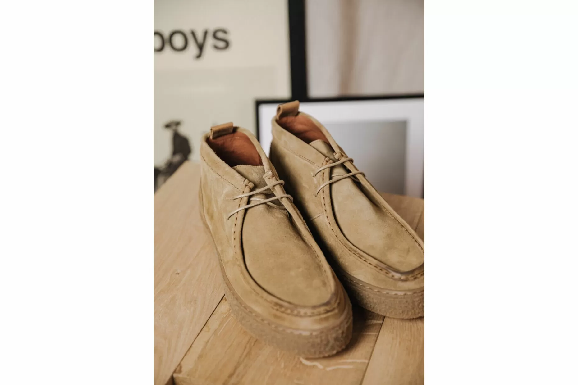 Freeman T Porter Keo Suede Leather Boots Man, Mushroom Fashion