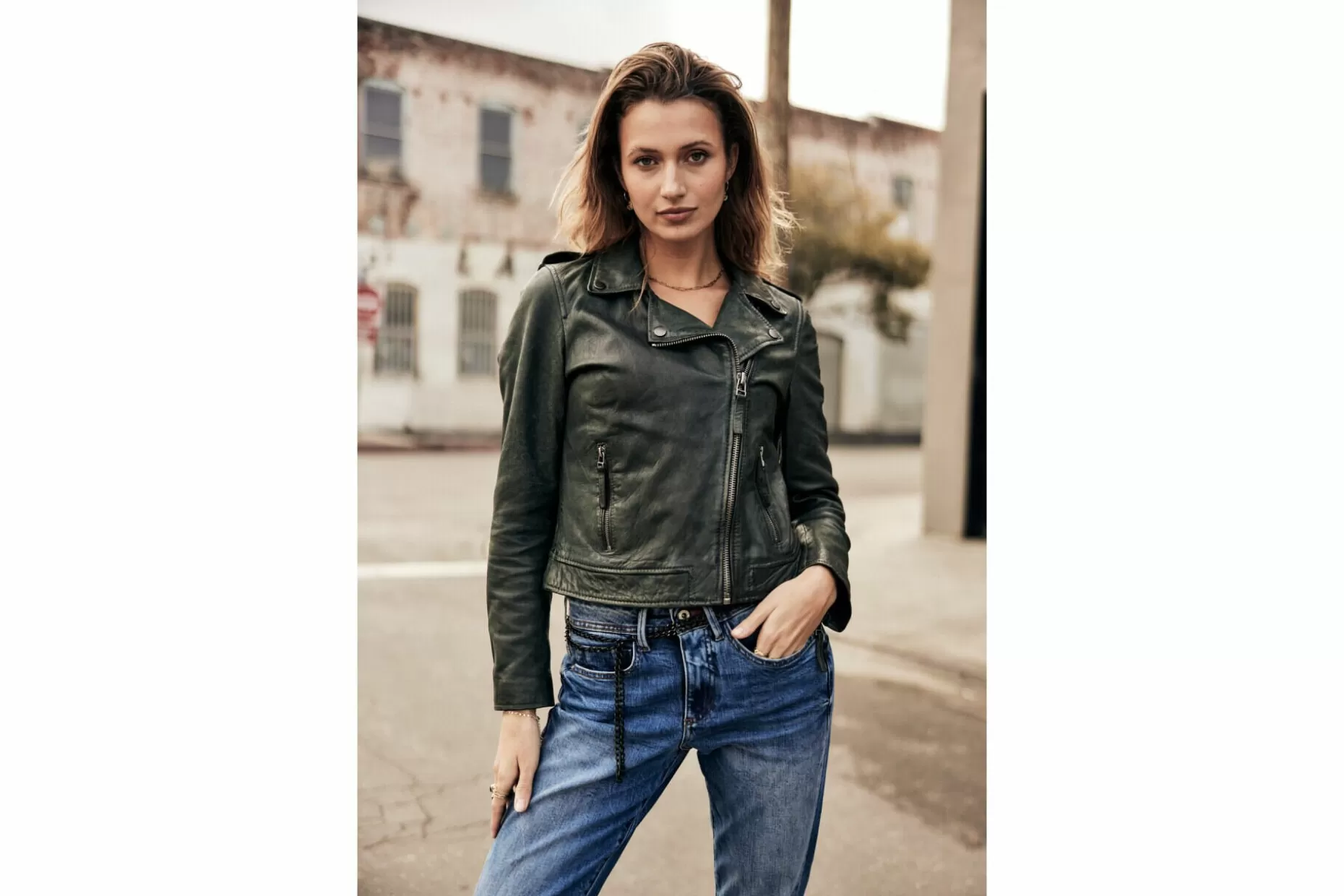 Freeman T Porter Kristen Leather Perfecto Woman, Rosin Best