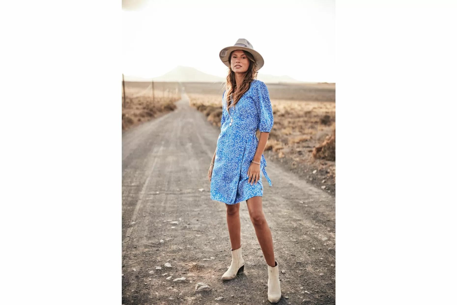 Freeman T Porter Laurence Pisello Printed Short Dress Woman, French Blue Outlet