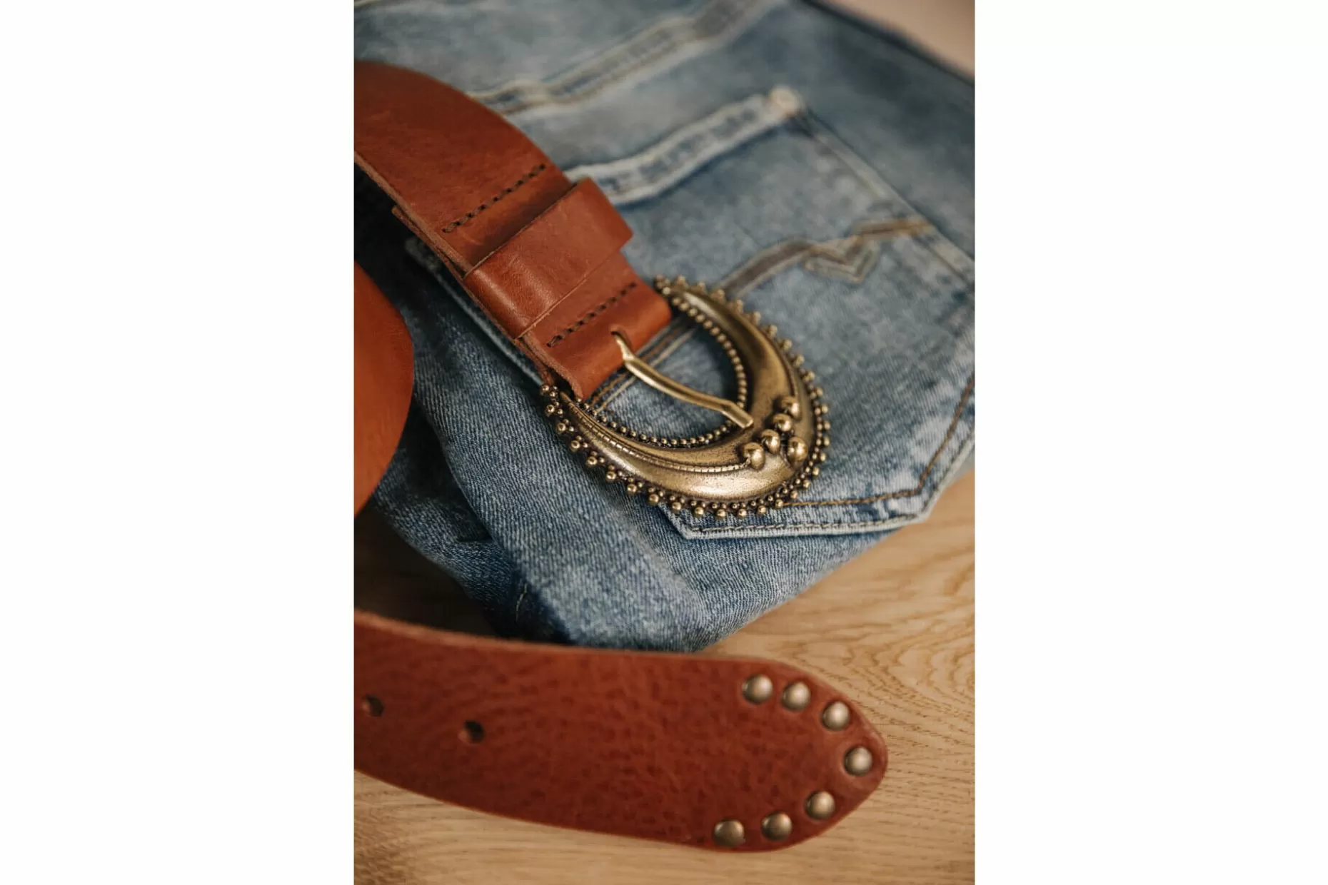Freeman T Porter Lenya Leather Belt Woman, Cognac Online