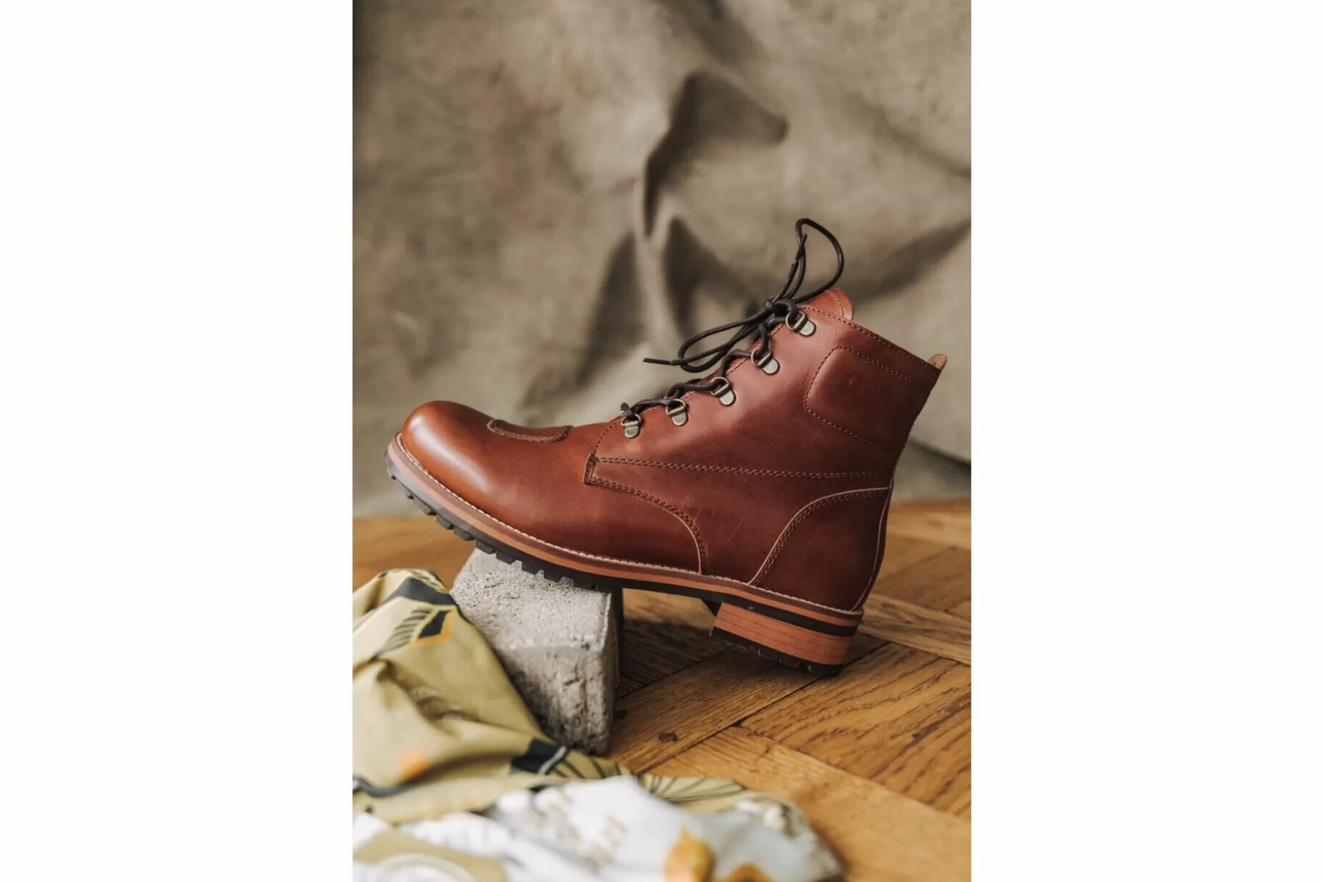 Freeman T Porter Lord Leather Boots Man, Cognac Flash Sale