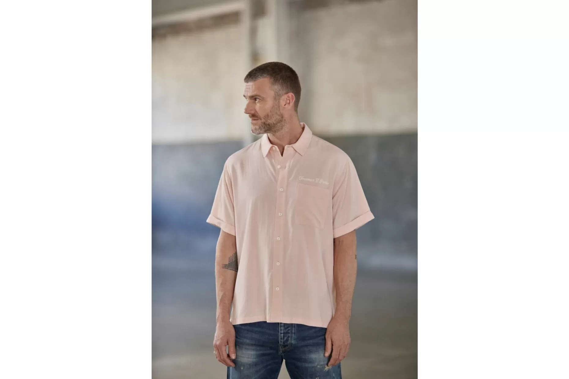 Freeman T Porter Marco Miami Relax Shirt Man, Light Pink Clearance