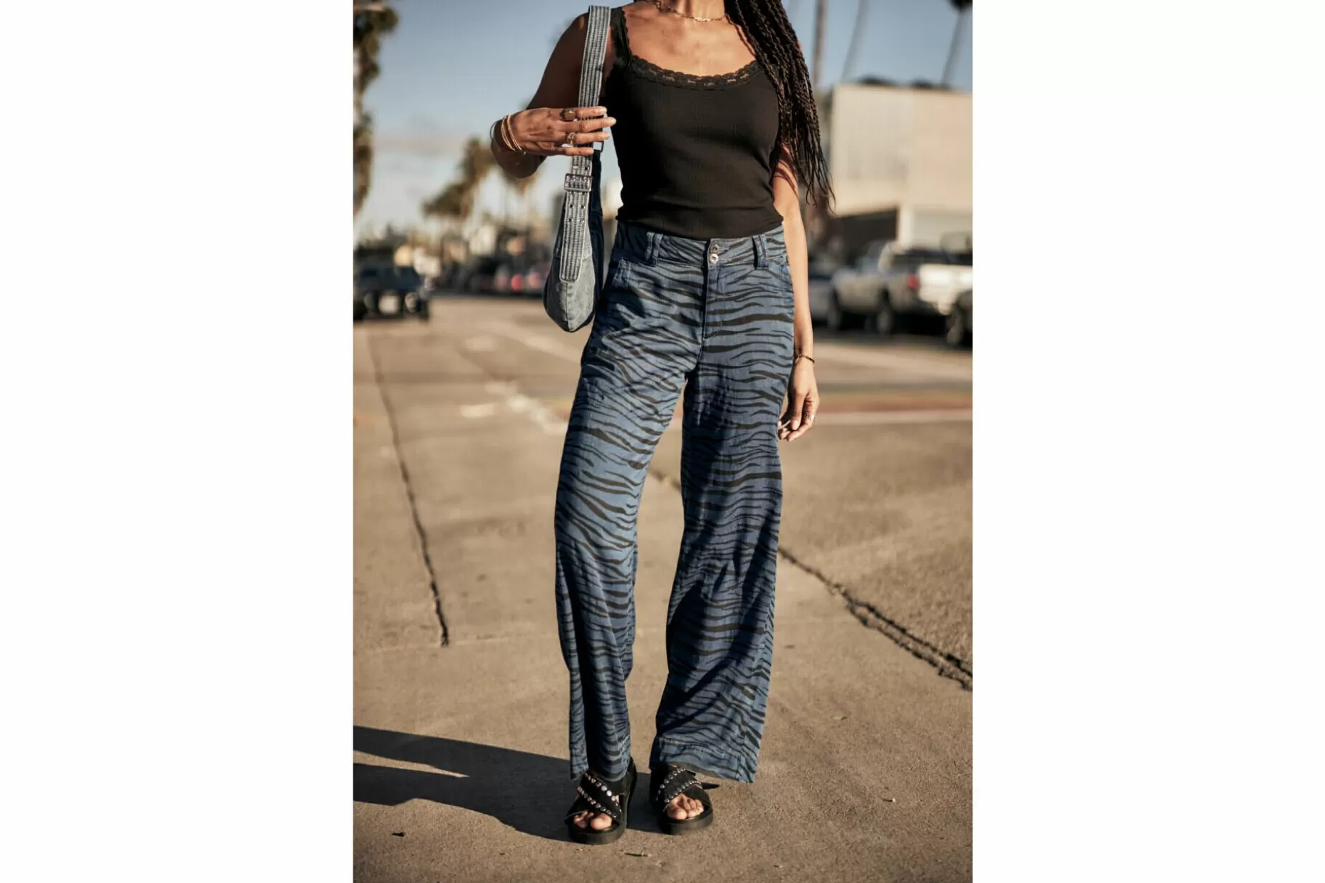 Freeman T Porter Maryel Zebrana Flare Printed Pants Woman, Original Discount