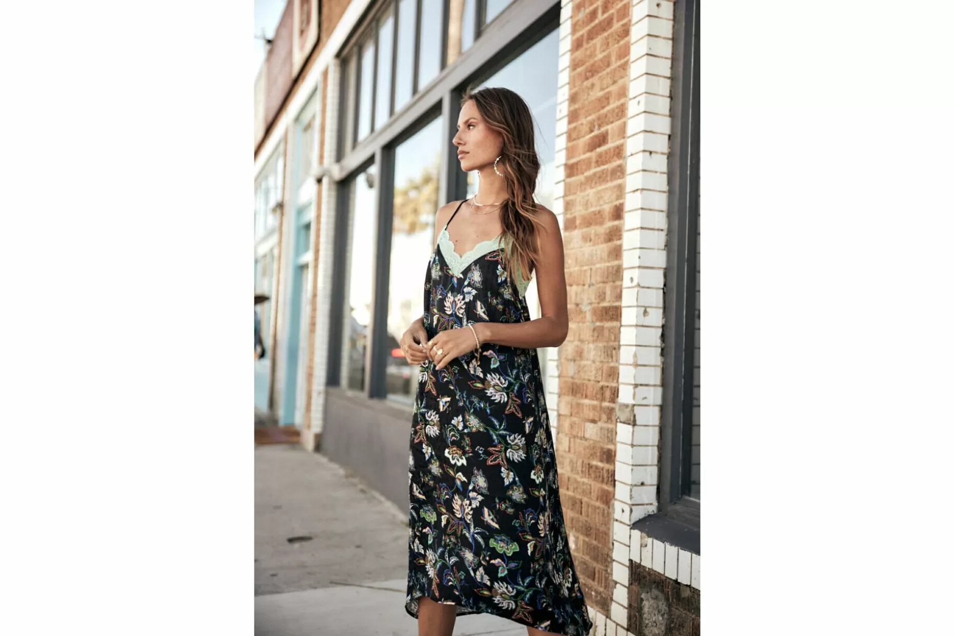 Freeman T Porter Mia Florescent Long Slip-Dress Woman, Black Outlet