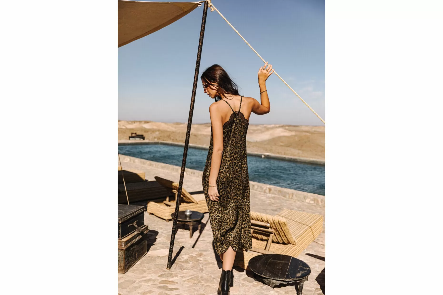 Freeman T Porter Mia Leopardo Long Slip-Dress Woman, Khaki Shop