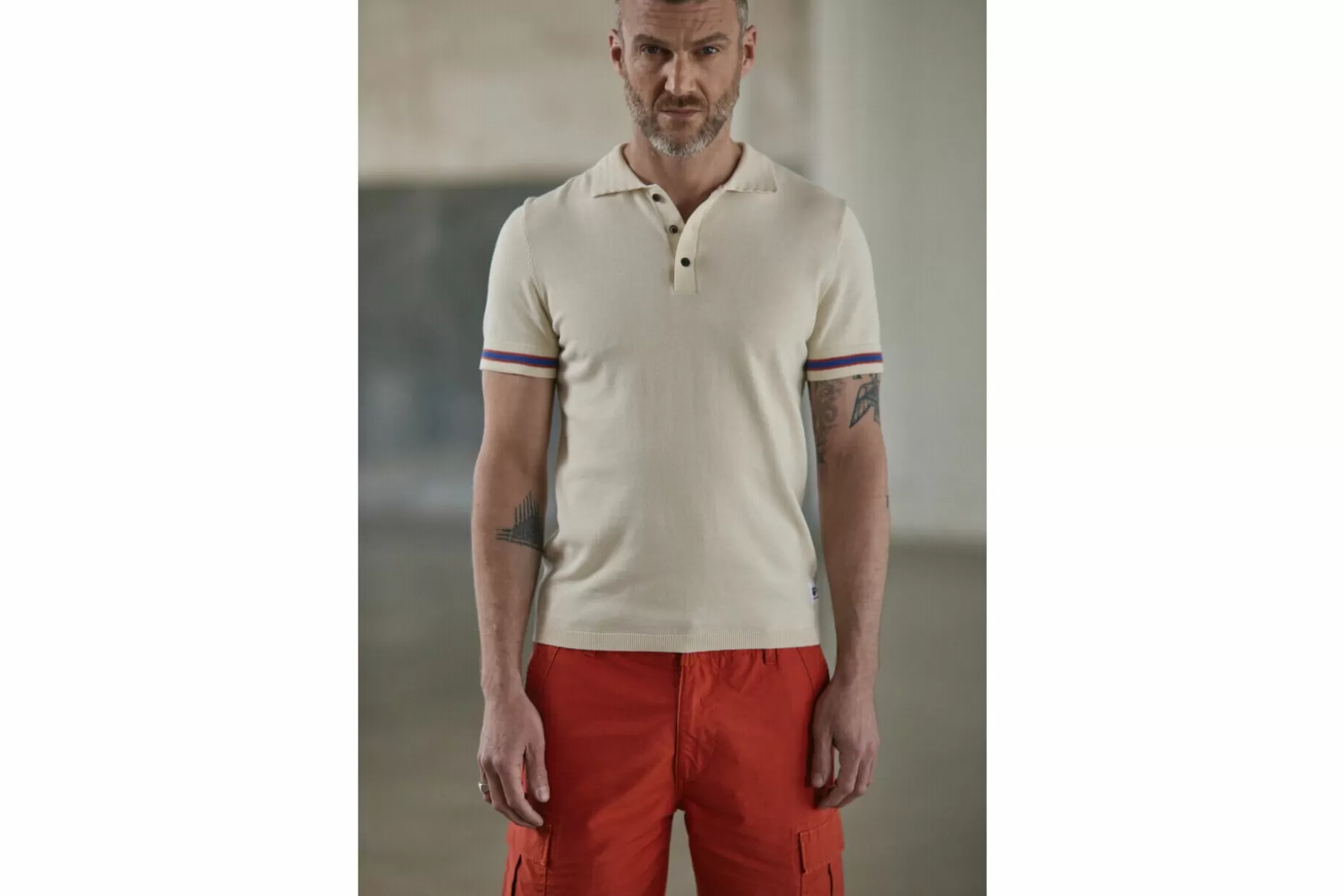 Freeman T Porter Mike Conwy Short Sleeve Polo-Shirt Man, Egret Clearance