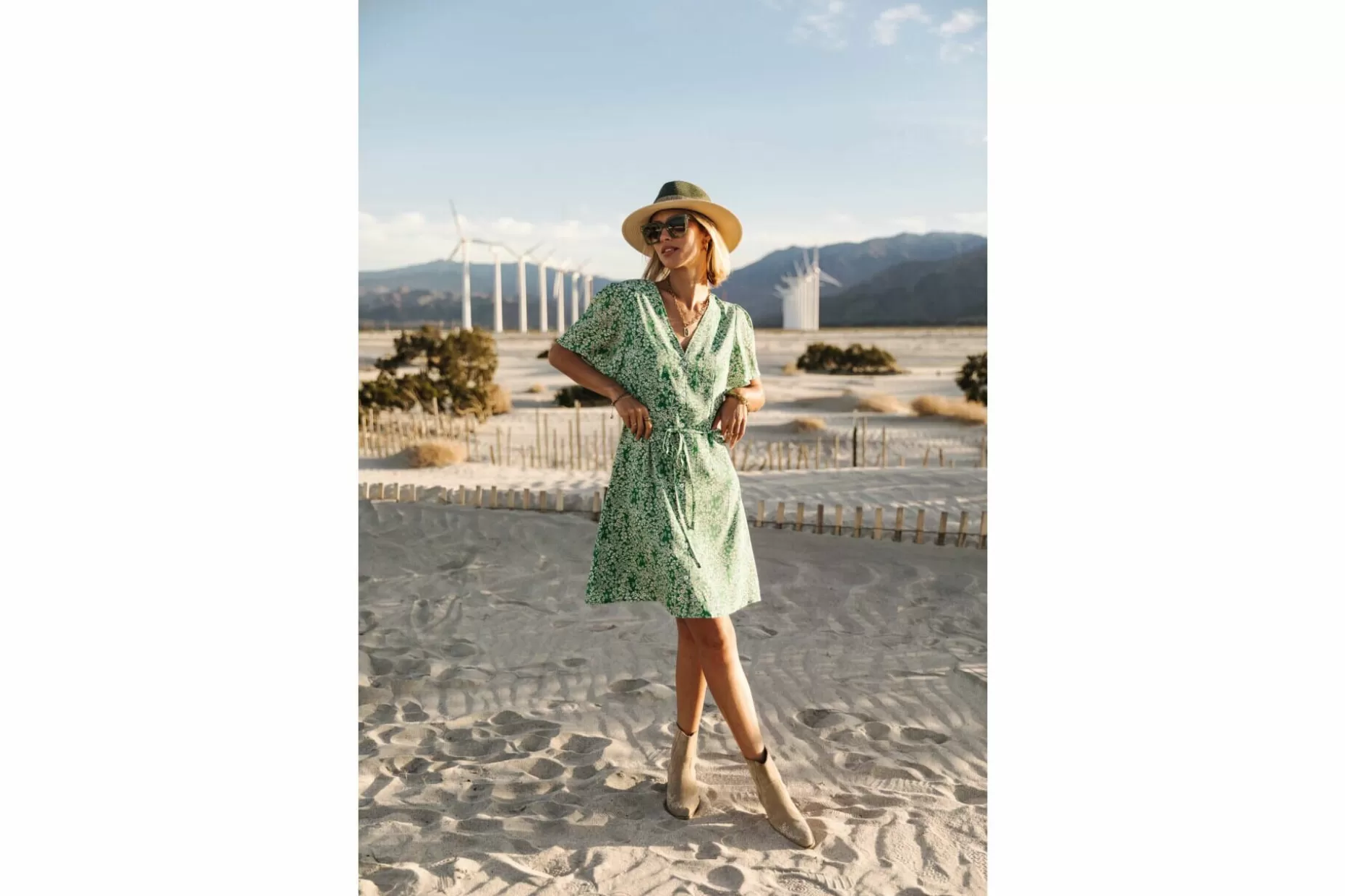 Freeman T Porter Mila Bucolic Printed Short Dress Woman, Foliage Green Shop