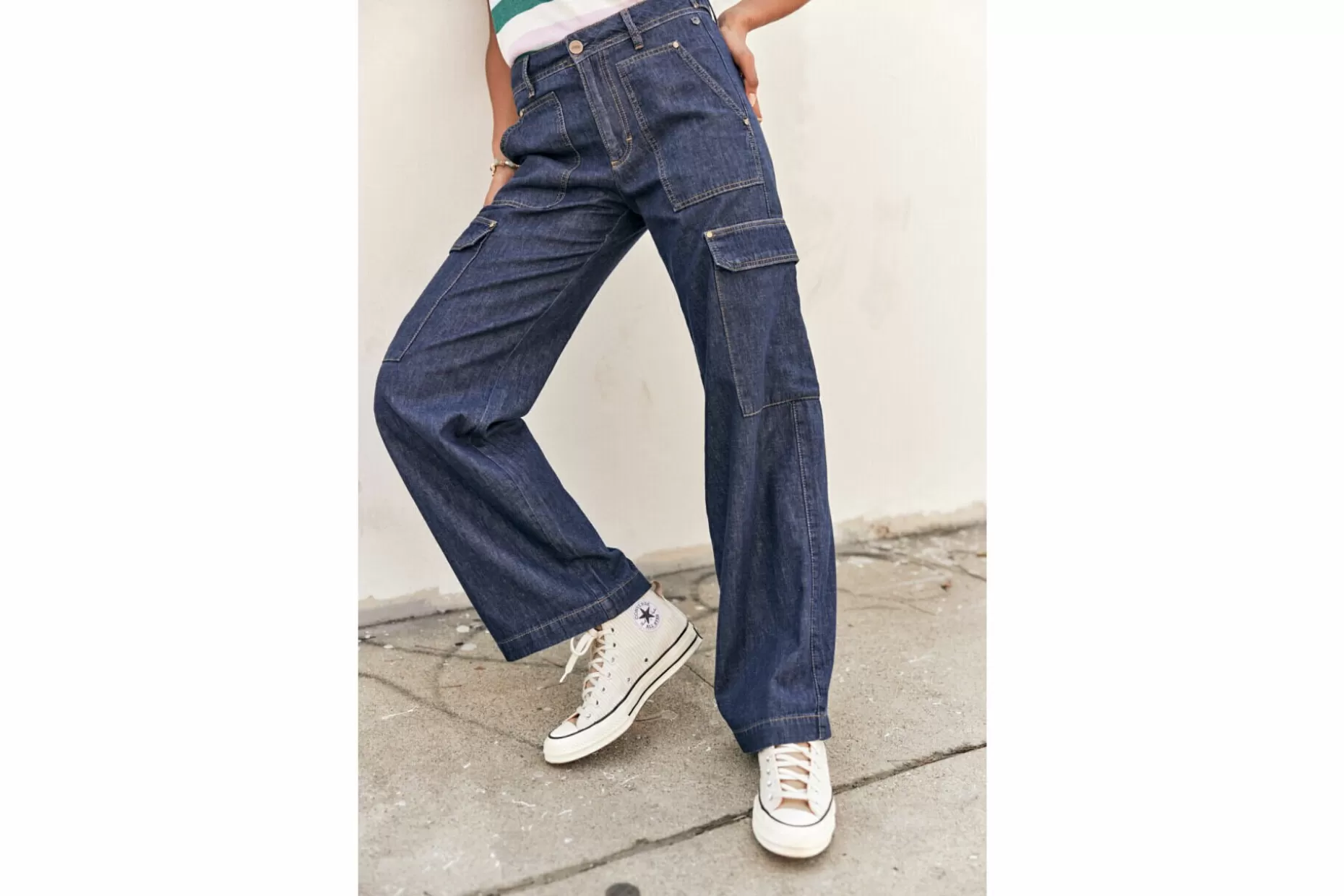 Freeman T Porter Moxie Wide Leg Jeans Woman, Manzana Dark New