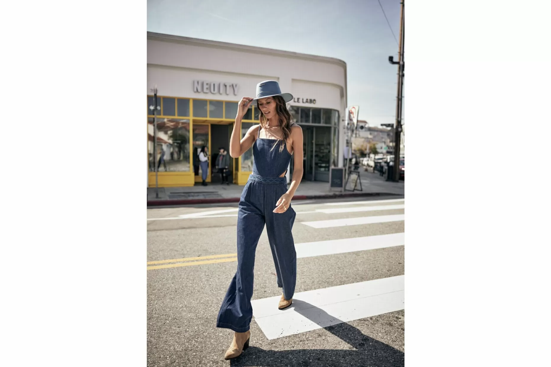 Freeman T Porter Naomie Denim Strapless Jumpsuit Woman, Manzana Dark Store