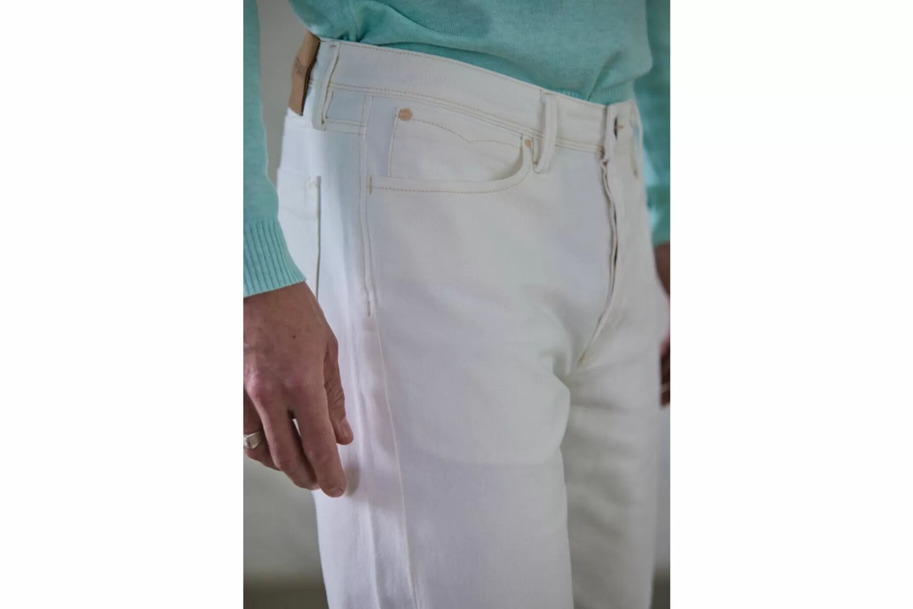 Freeman T Porter Neo Denim Straight Jeans Man, Off White Fashion