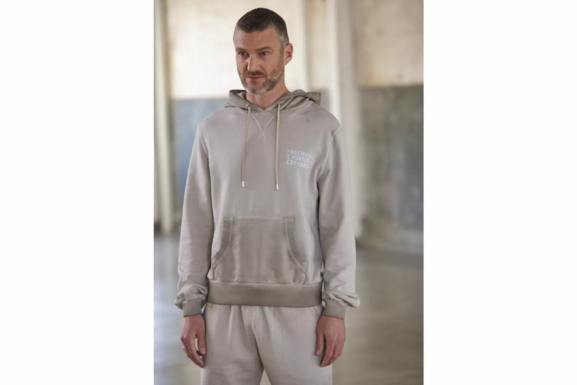 Freeman T Porter Nohan Chillout Loose Hoodie Man, Overcast Hot