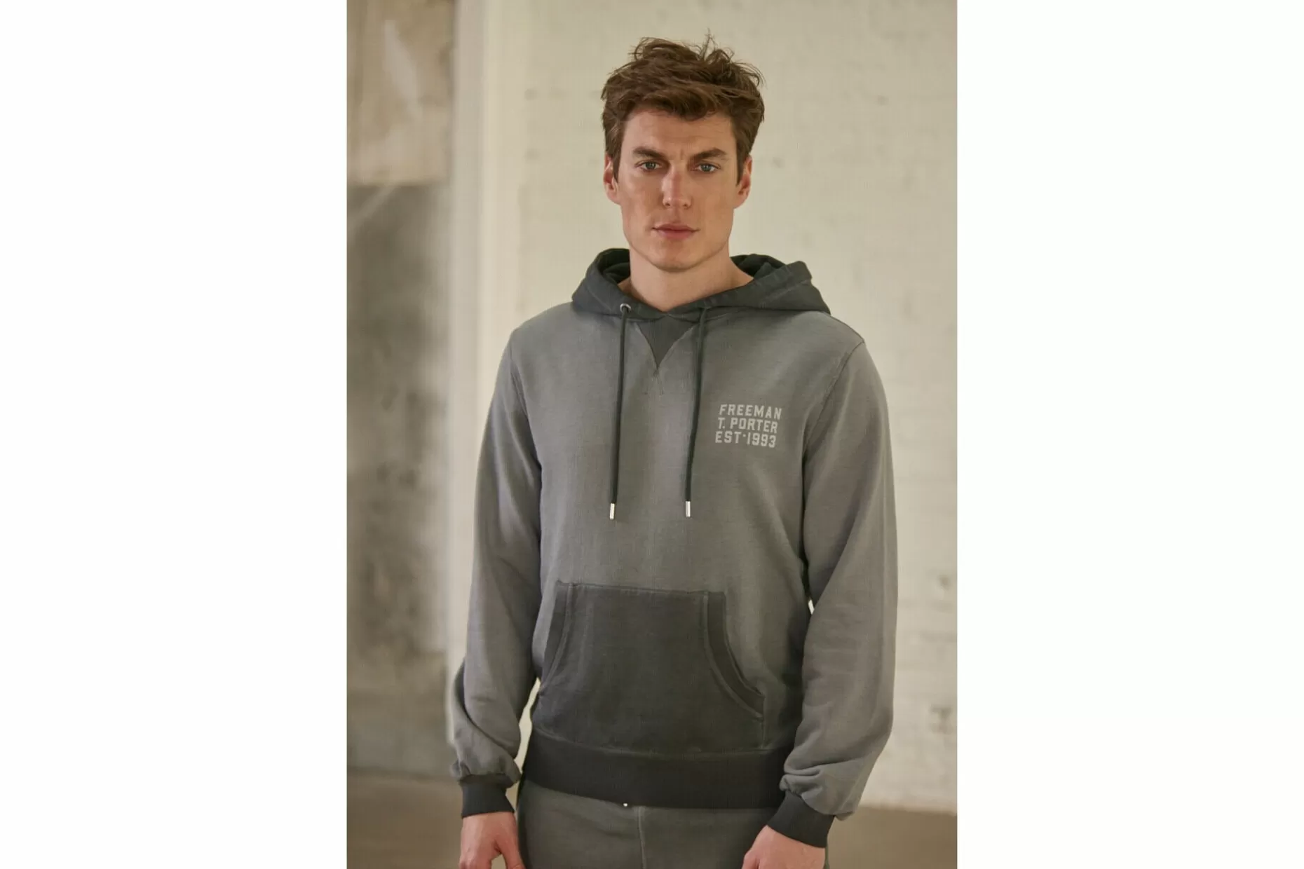 Freeman T Porter Nohan Chillout Loose Hoodie Man, Anthra Discount