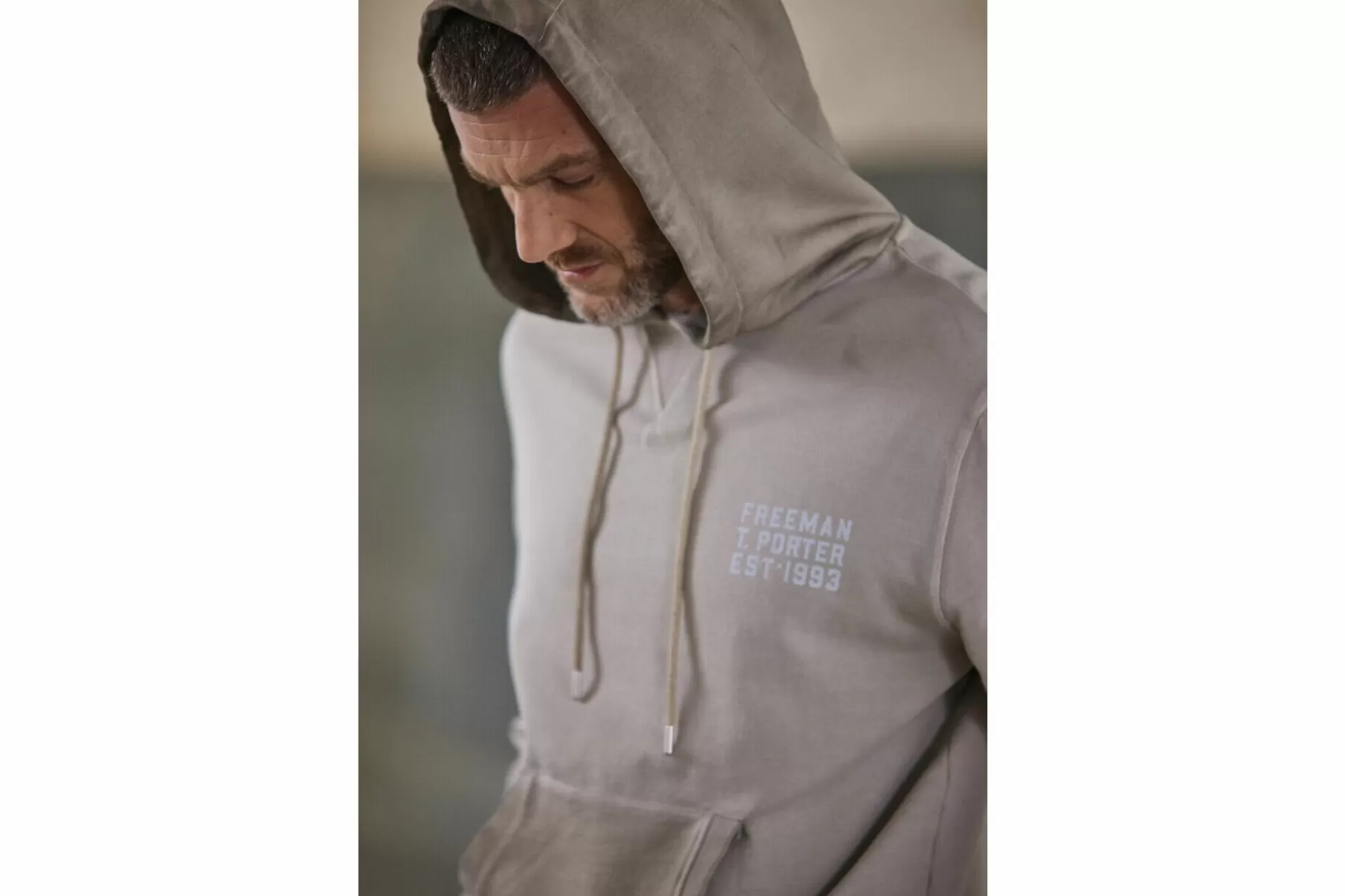 Freeman T Porter Nohan Chillout Loose Hoodie Man, Overcast Hot