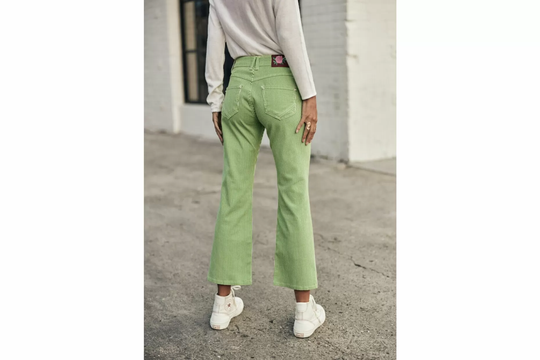 Freeman T Porter Norma Janeiro Bootcut Stripped Pants Woman, Original Flash Sale