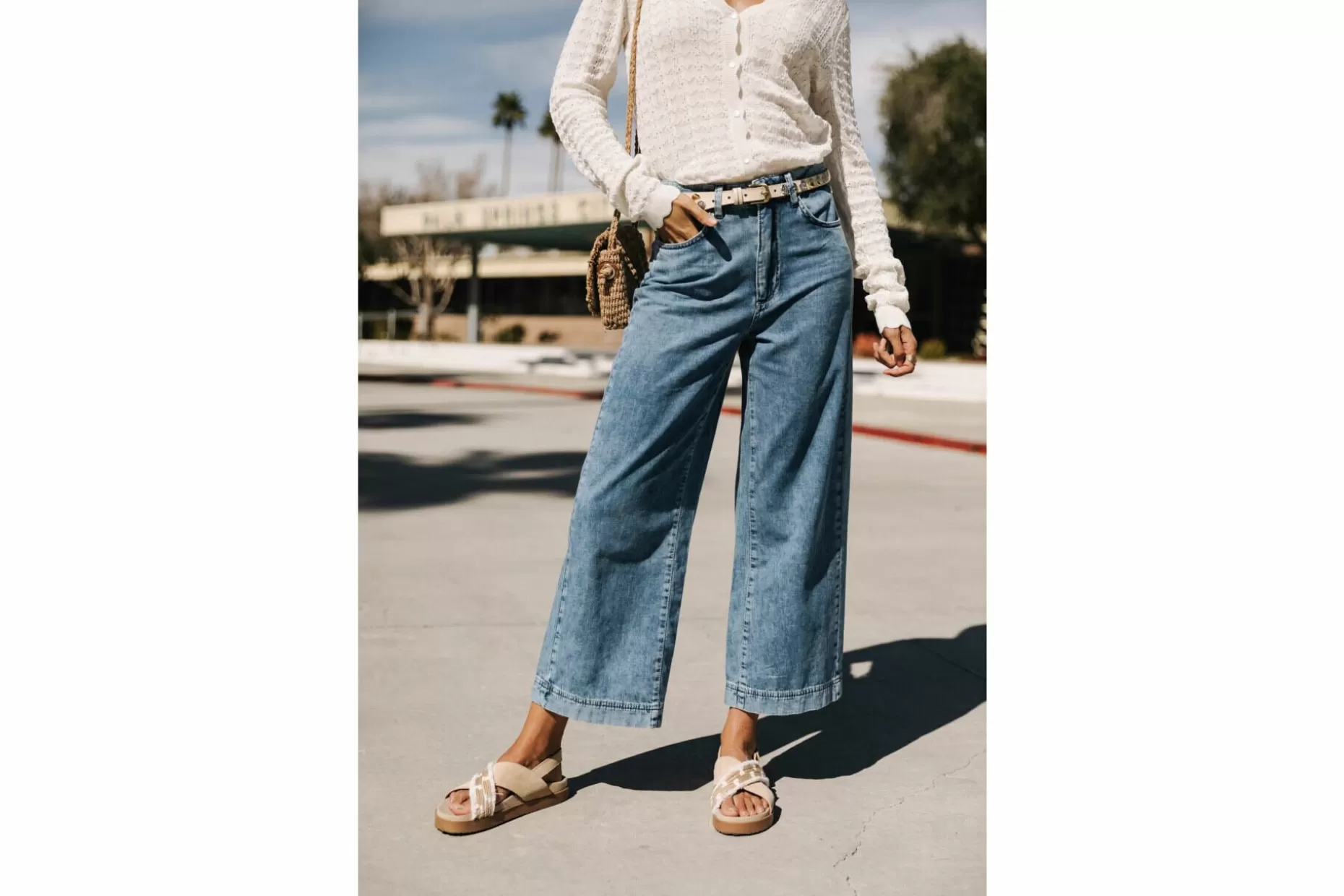 Freeman T Porter Nylia Flare Cropped Jeans Woman, Manzana Light Hot