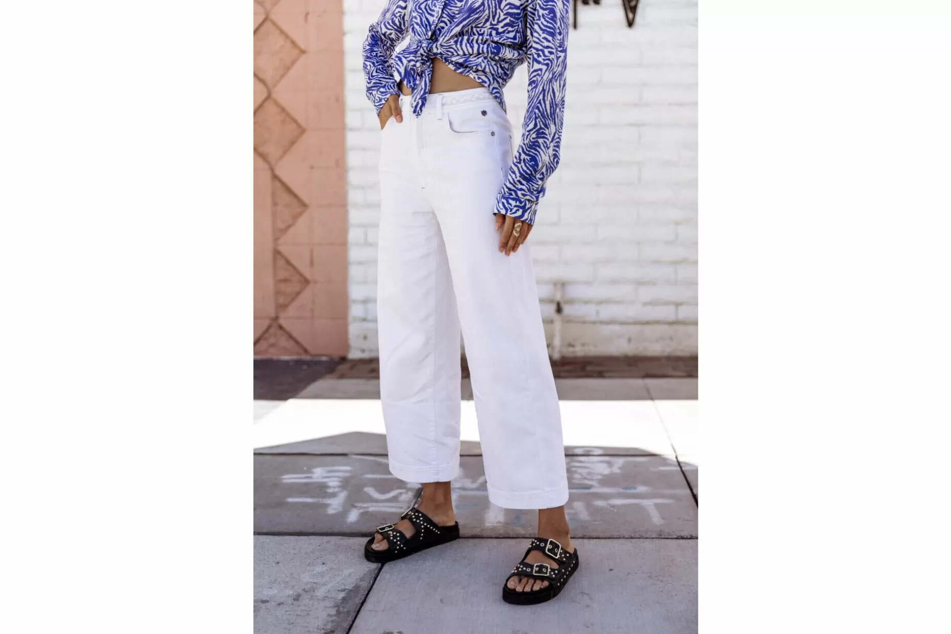 Freeman T Porter Nylia Andalousia Flare Cropped Pants Woman, Off White Shop