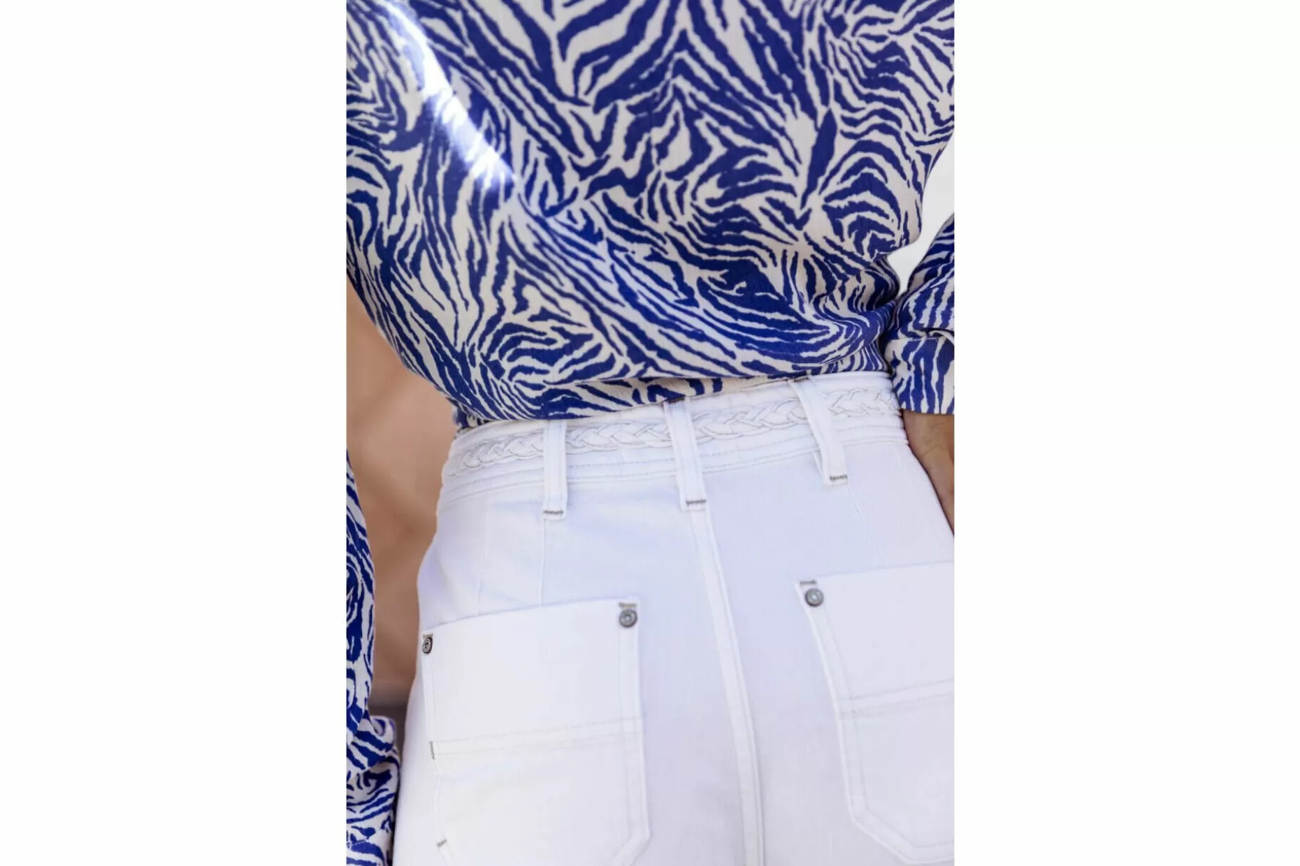 Freeman T Porter Nylia Andalousia Flare Cropped Pants Woman, Off White Shop