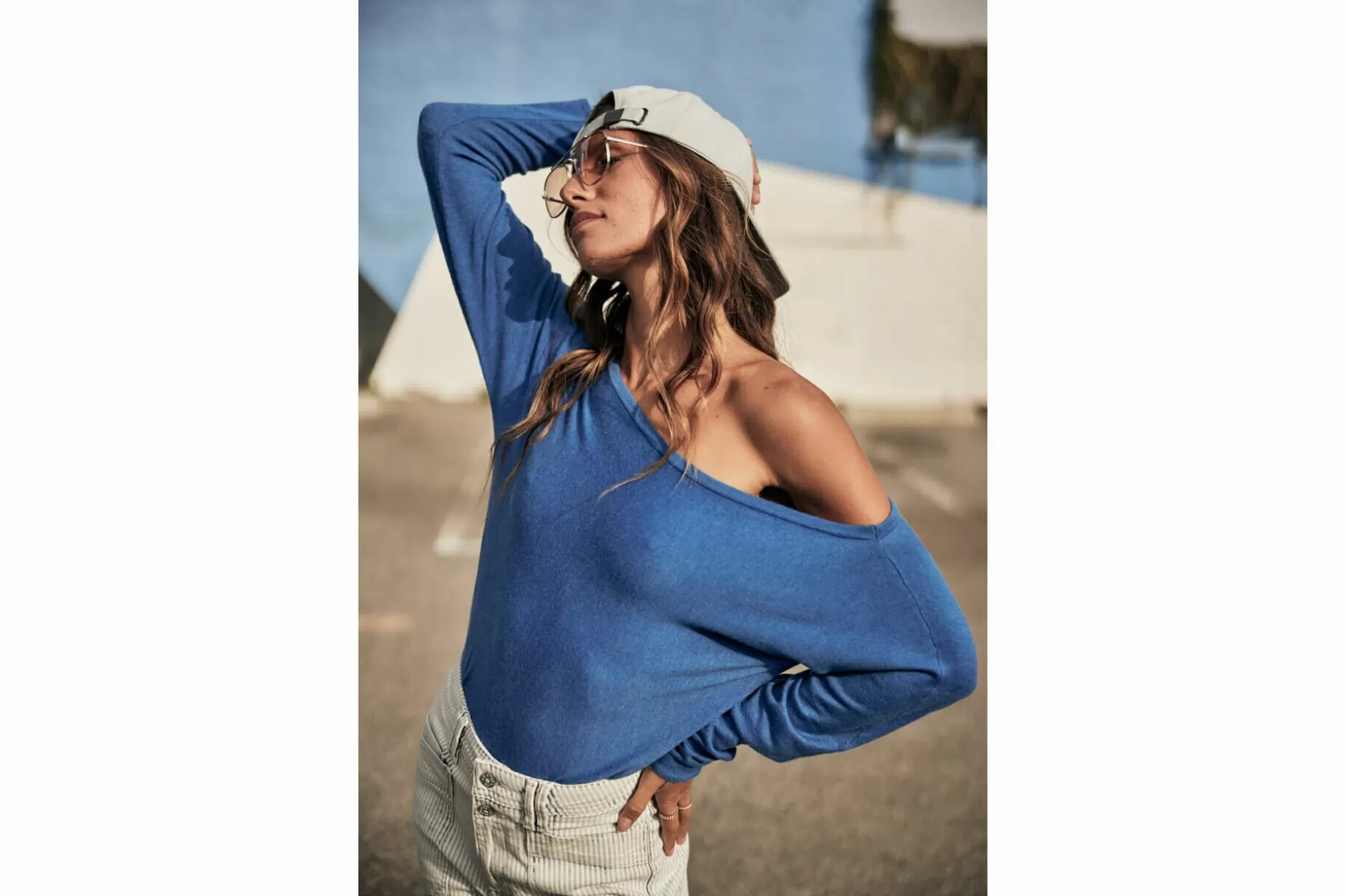 Freeman T Porter Persia Loose-Fit Sweater Woman, Princess Blue Flash Sale