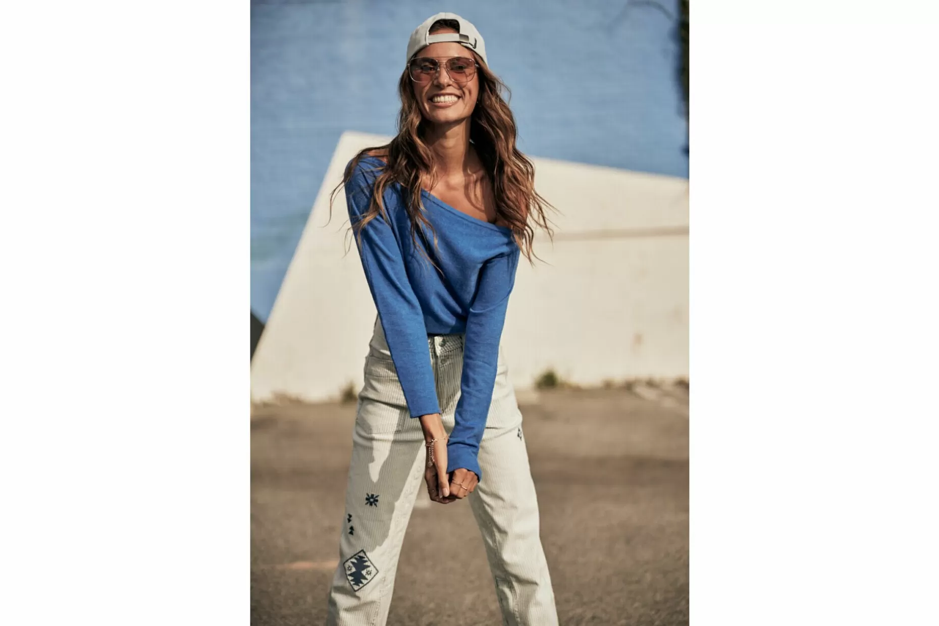 Freeman T Porter Persia Loose-Fit Sweater Woman, Princess Blue Flash Sale