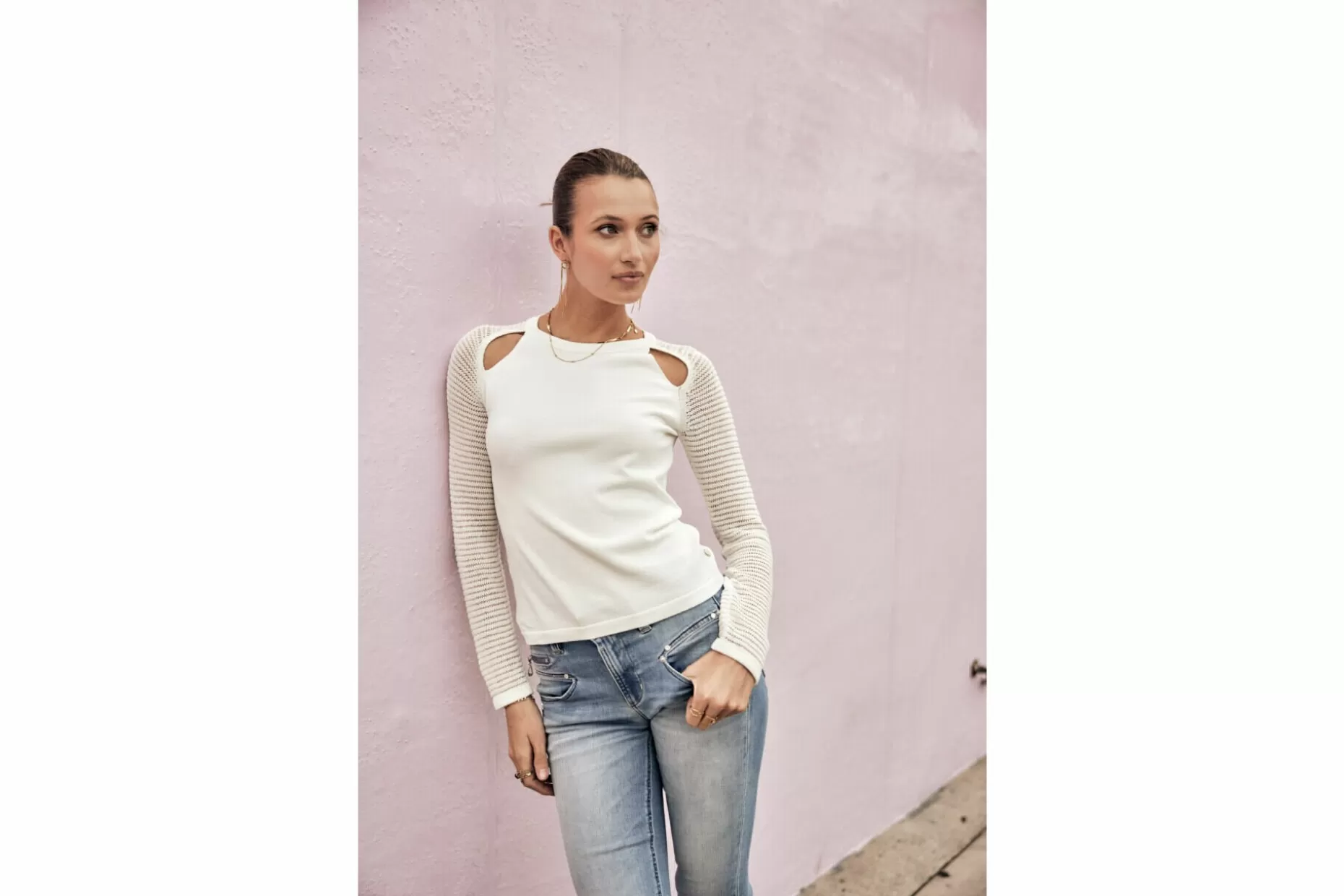 Freeman T Porter Pheel Fitted Sweater Woman, White Outlet