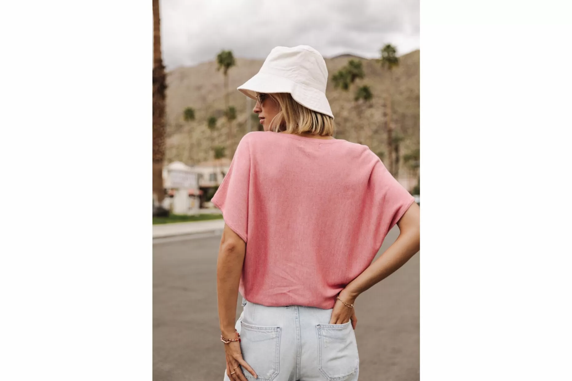 Freeman T Porter Philia Plain Color Loose-Fit Sweater Woman, Mauveglow Outlet