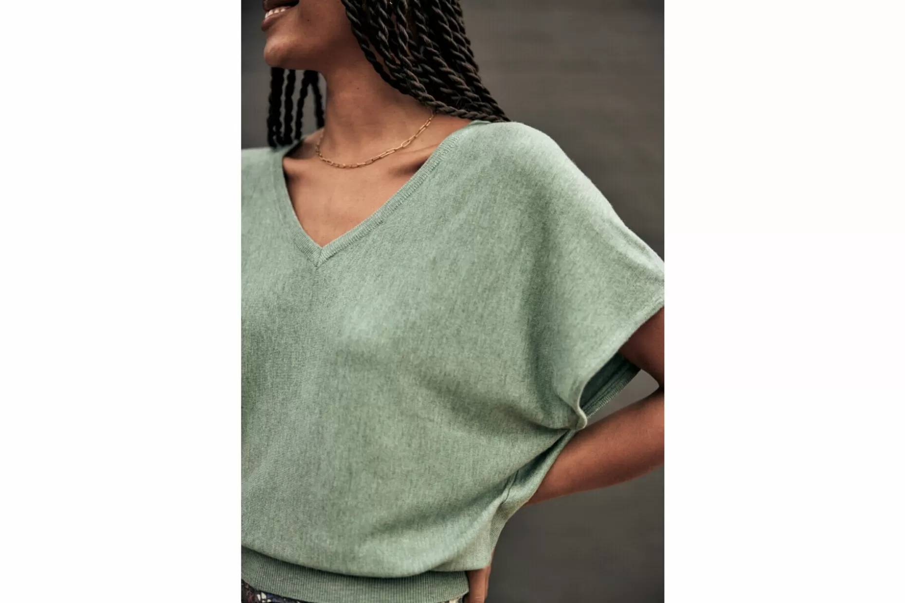 Freeman T Porter Philia Plain Color Loose-Fit Sweater Woman, Green Bay Sale