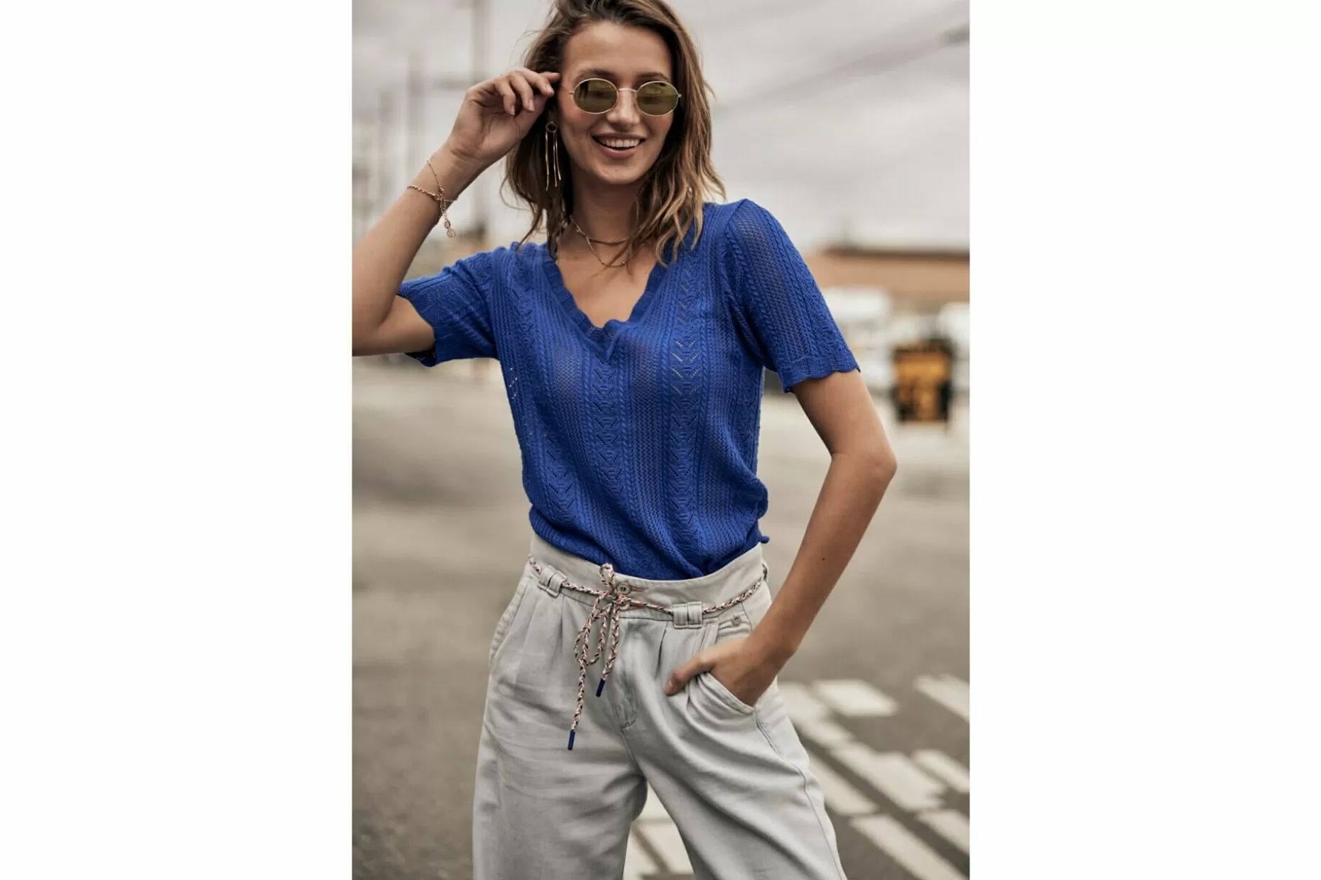 Freeman T Porter Polane Fitted Sweater Woman, Princess Blue Store