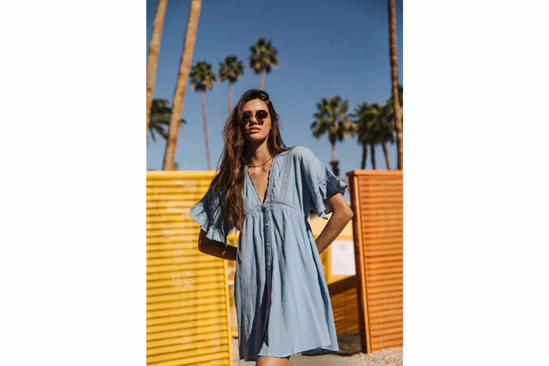 Freeman T Porter Ralia Plain Color Short Dress Woman, Allure Blue Clearance