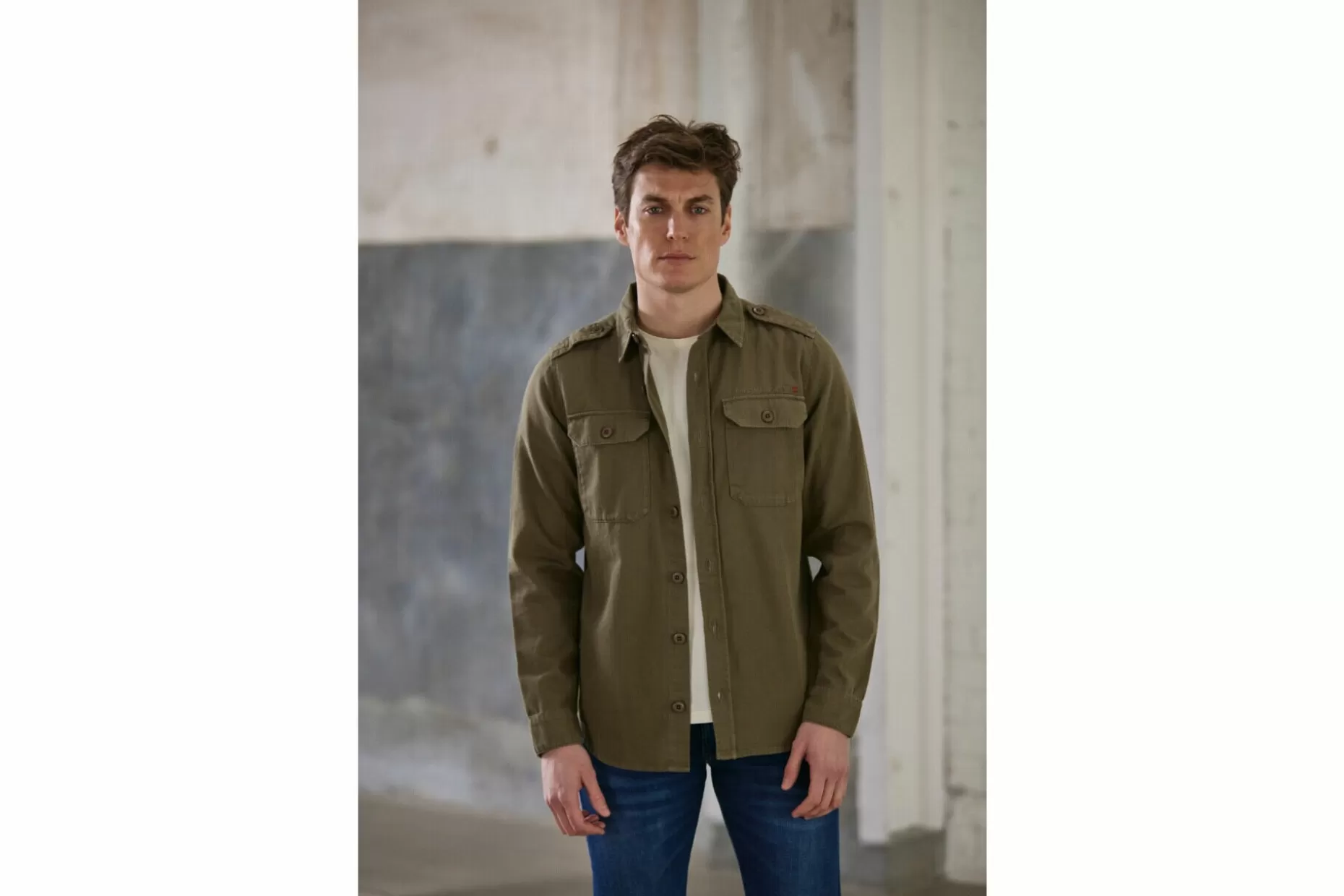 Freeman T Porter Raven Bond Straight Military Jacket Man, Deep Lichen Green Online