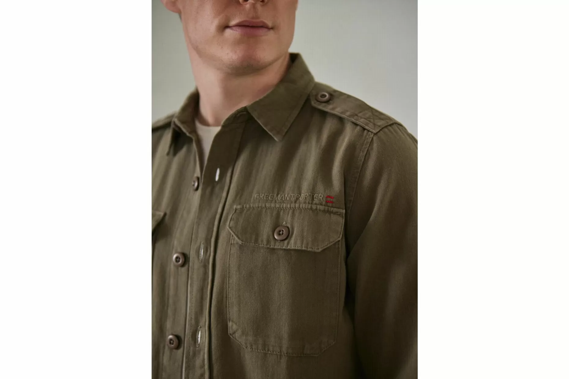 Freeman T Porter Raven Bond Straight Military Jacket Man, Deep Lichen Green Online
