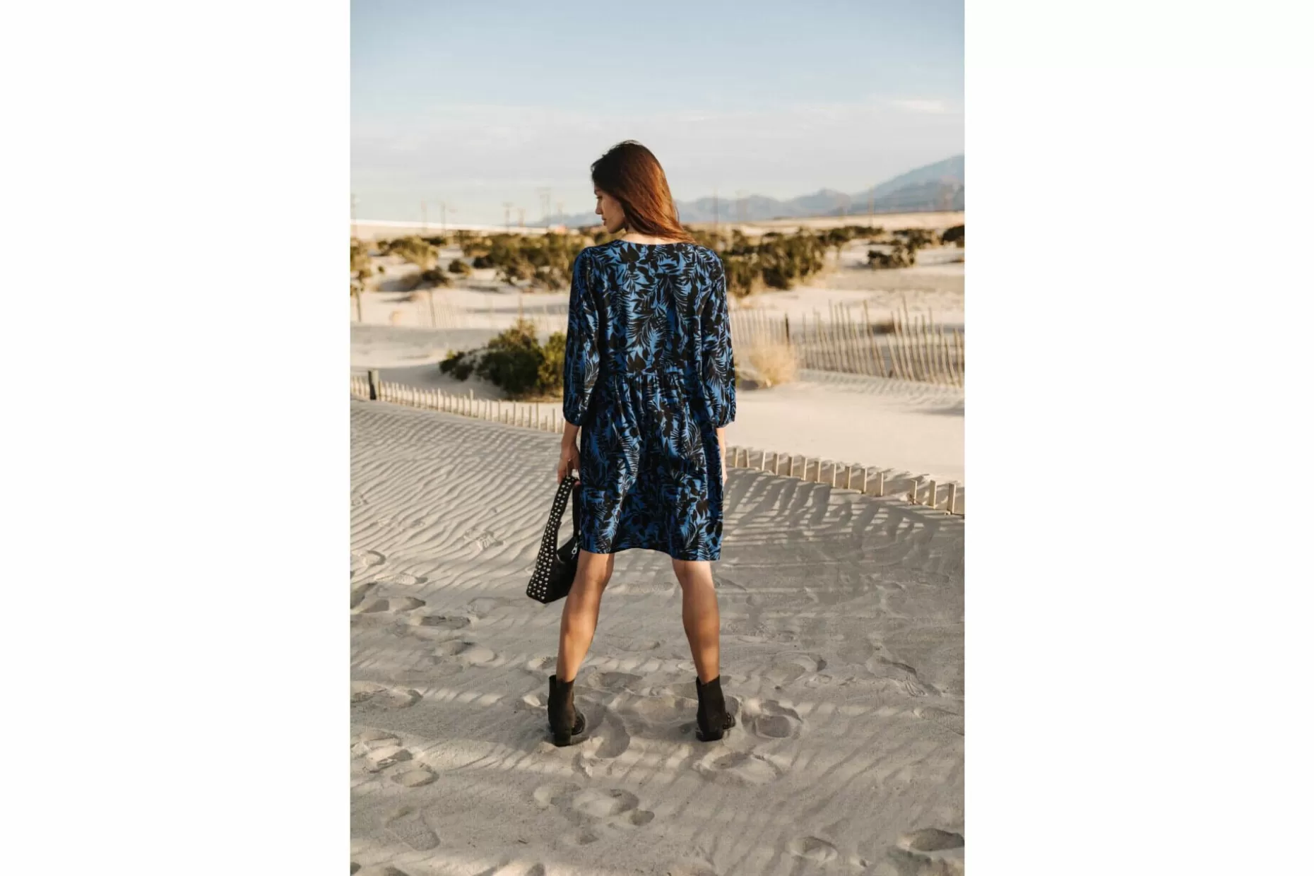 Freeman T Porter Reeka Acacia Long Sleeves Short Dress Woman, Electric Blue Sale