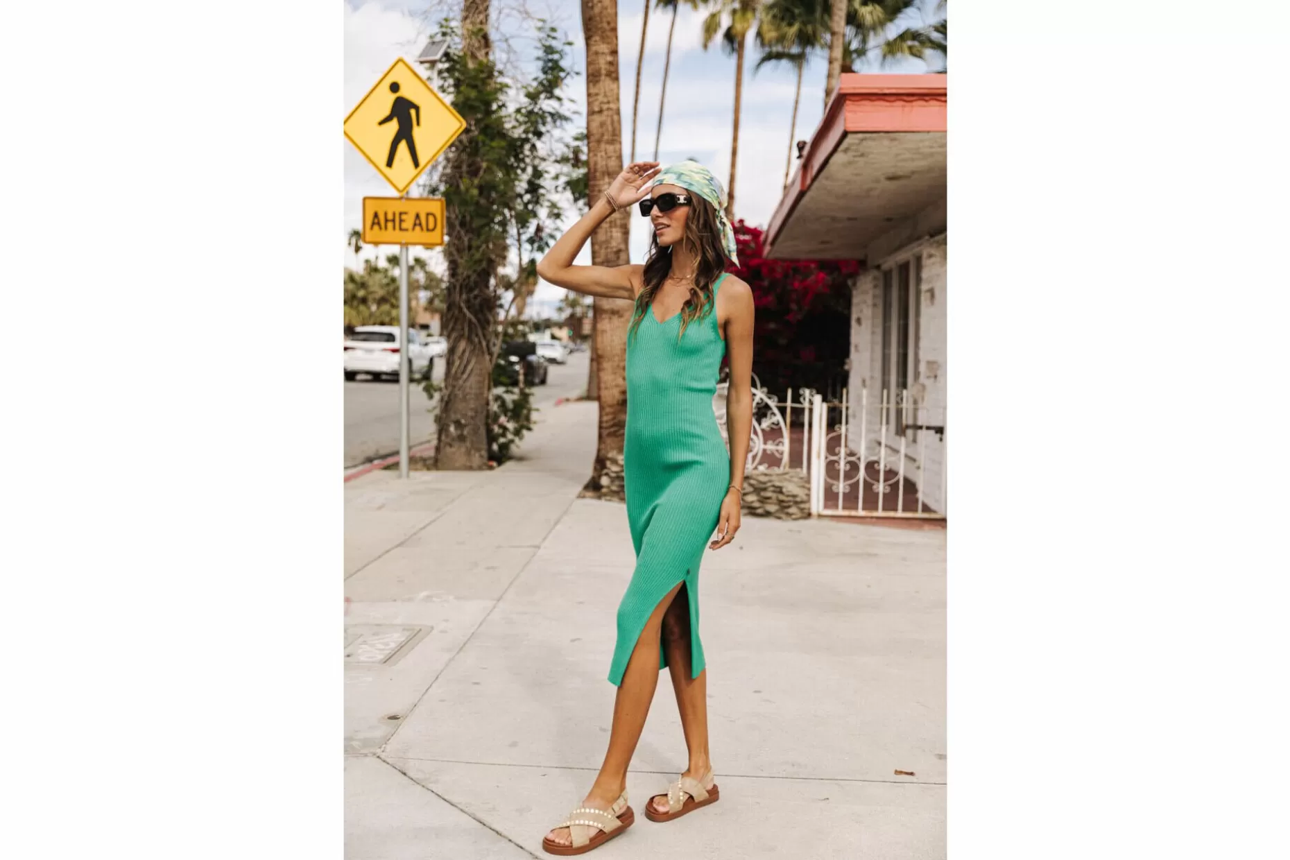 Freeman T Porter Ribea Rib V-Neck Maxi Dress Woman, Emerald Best
