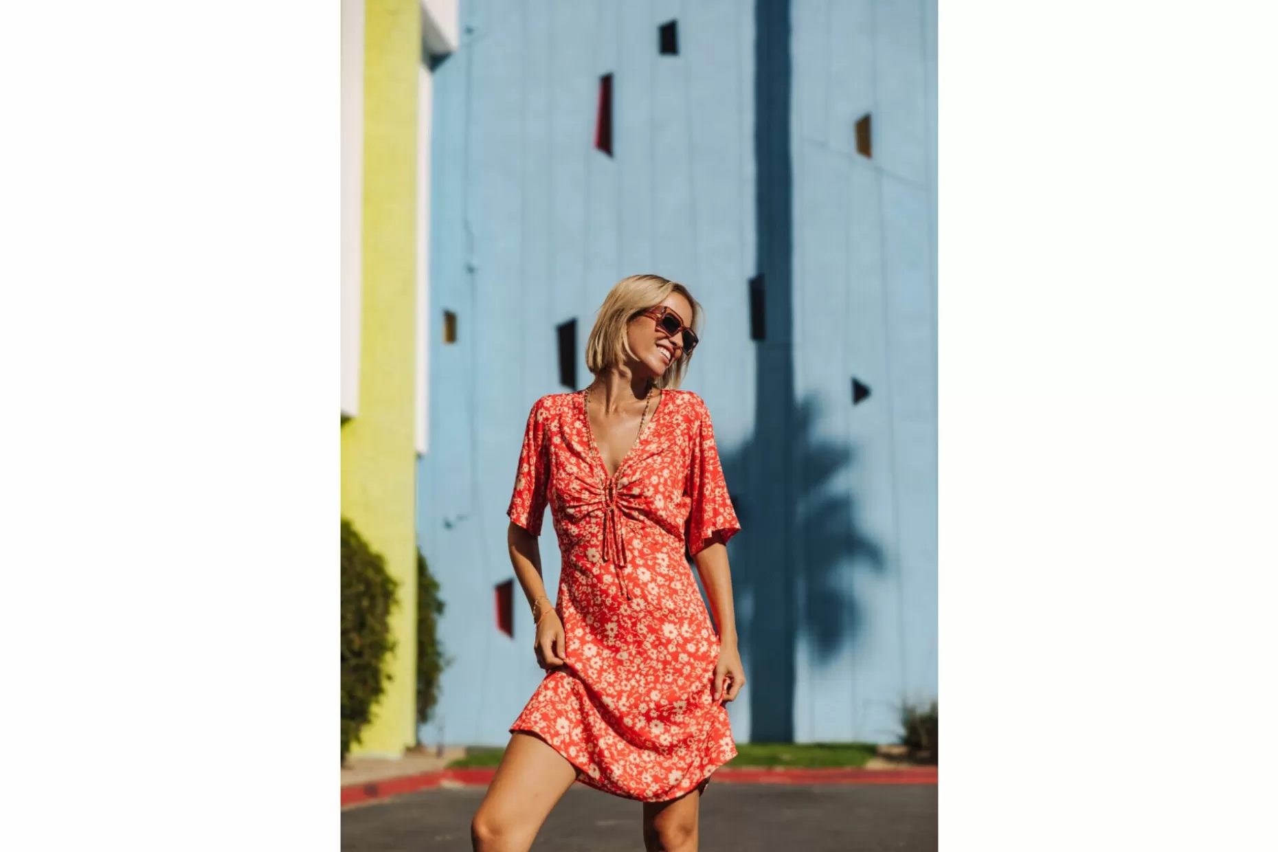 Freeman T Porter Robene Daisy Short Dress Woman, Fiesta Red Outlet